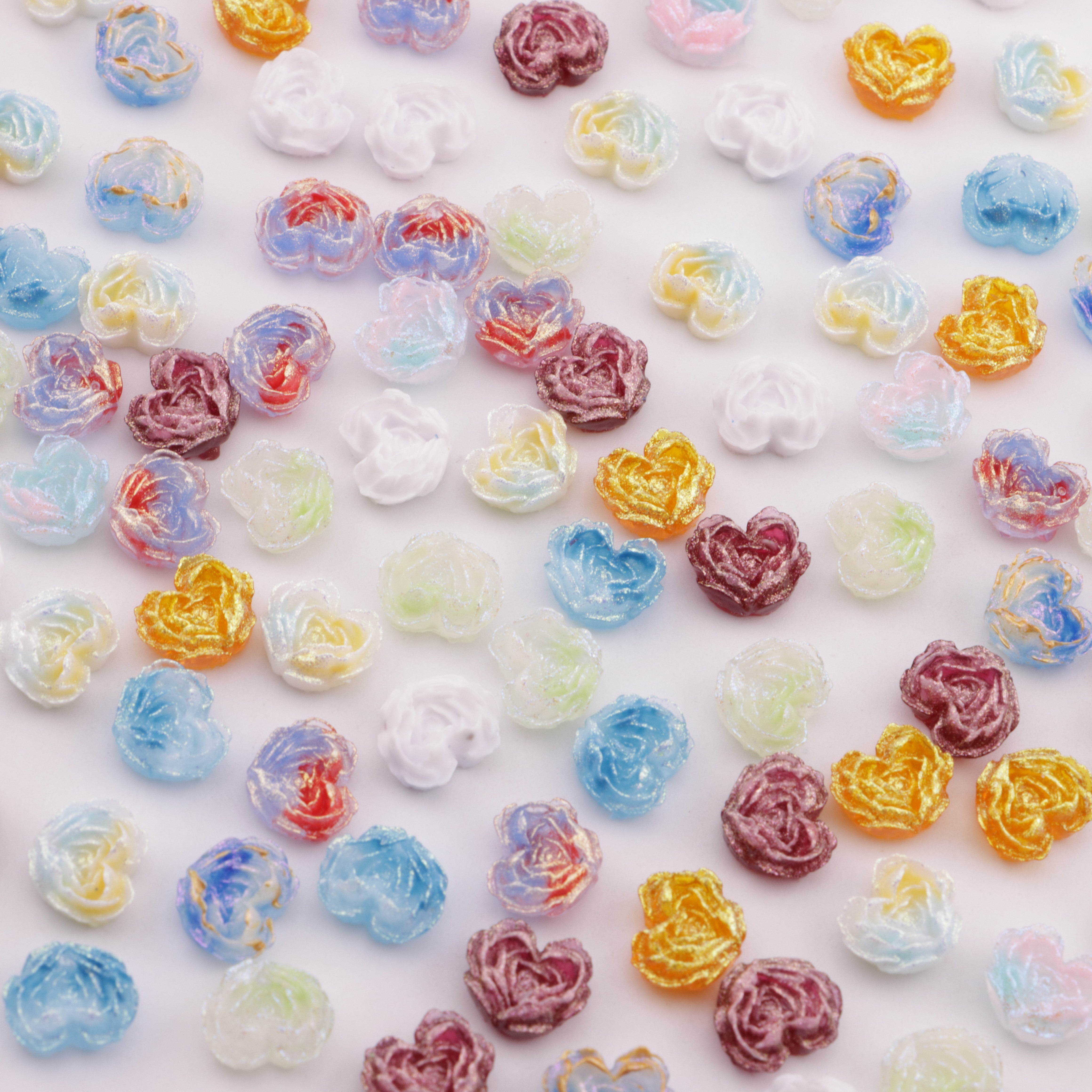 FS6300- About 9×10mm Luminous Heart Charms Glow-In-The-Dark Heart Embedded Flower Patches For DIY project Zoe's DIY Shop