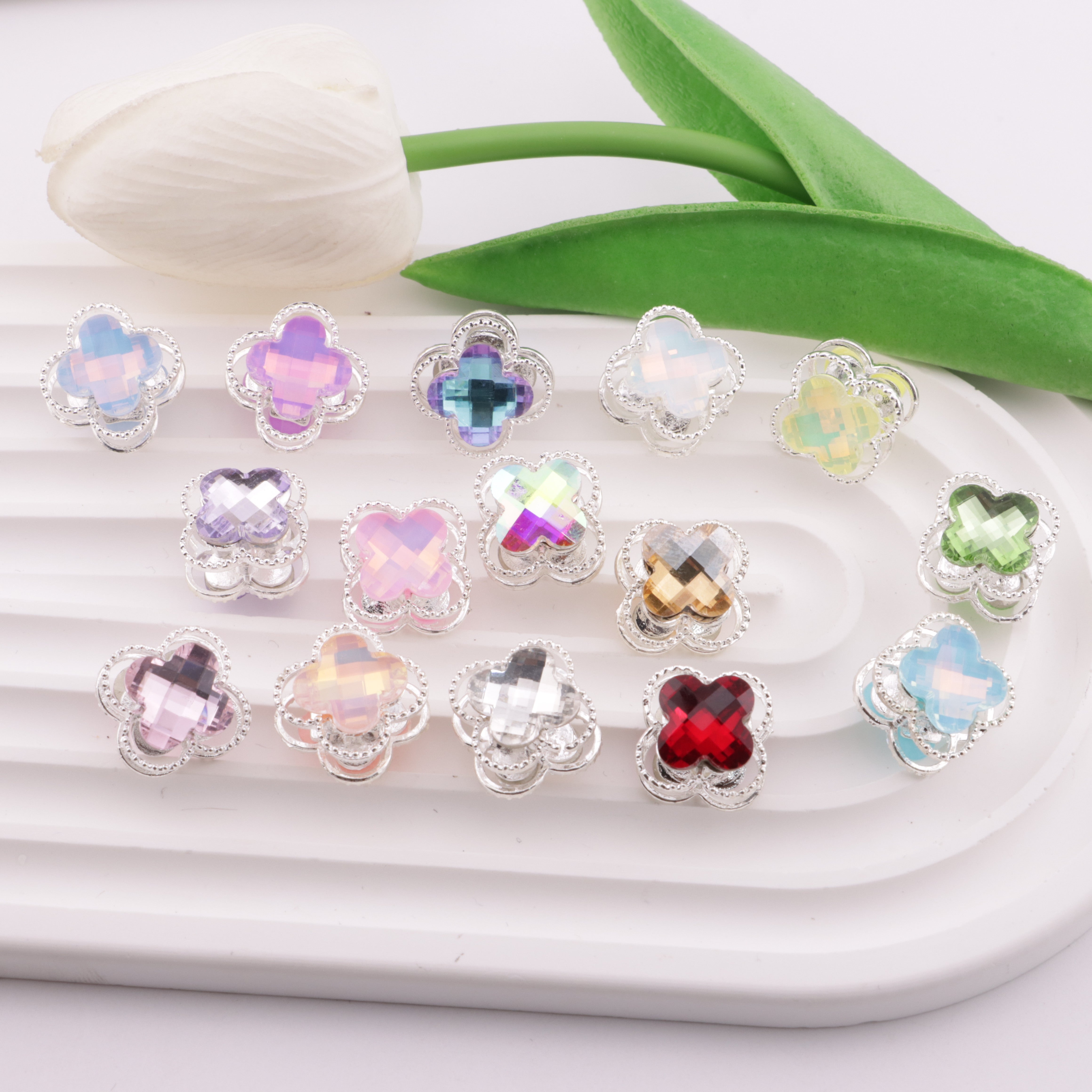 FS6304- Clover Alloy 4 Hole Metal Beads Fit For Beadable Pens Zoe's DIY Shop