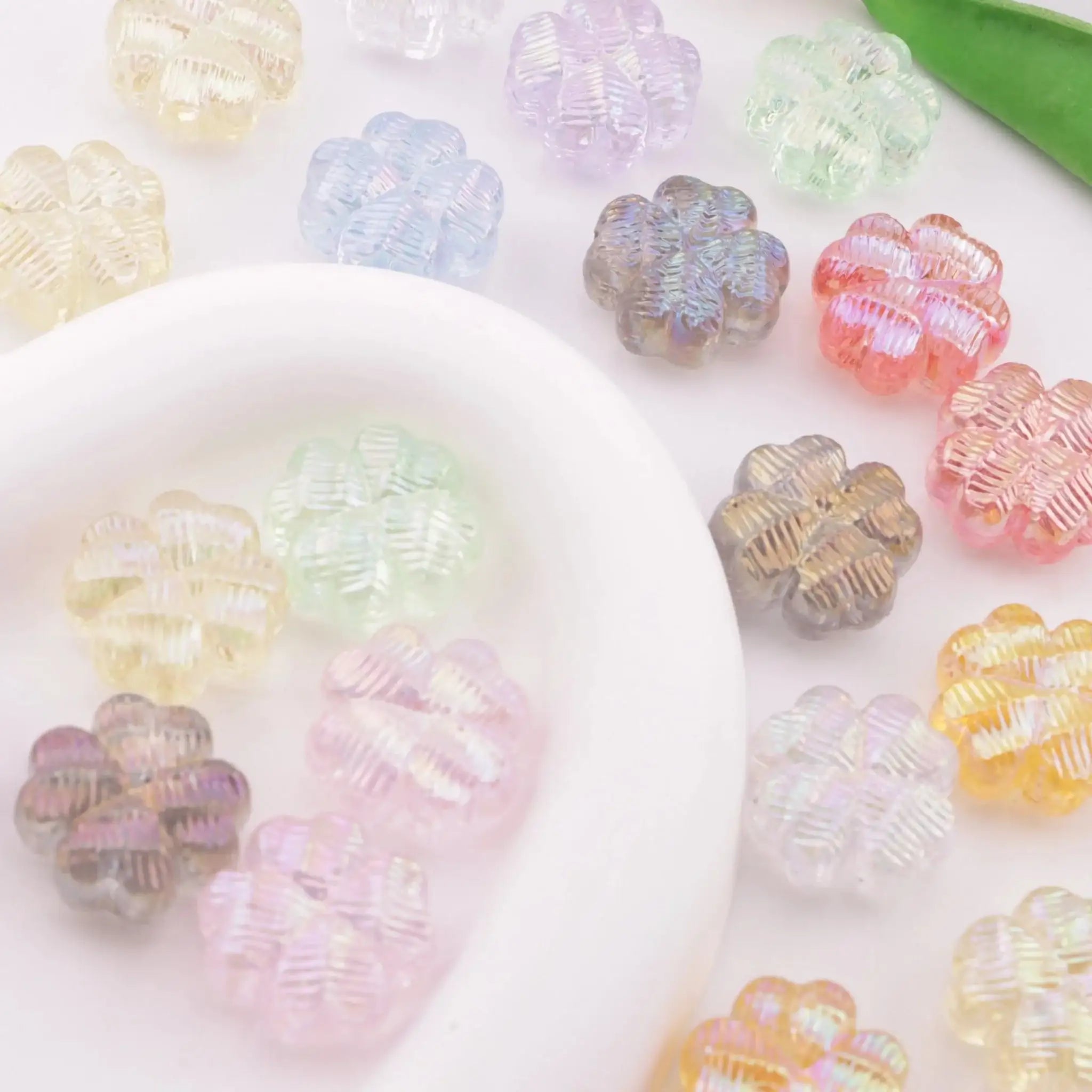 FS6338-20mm UV Heart 4 Clover Beads -Zoe DIY Wholesale