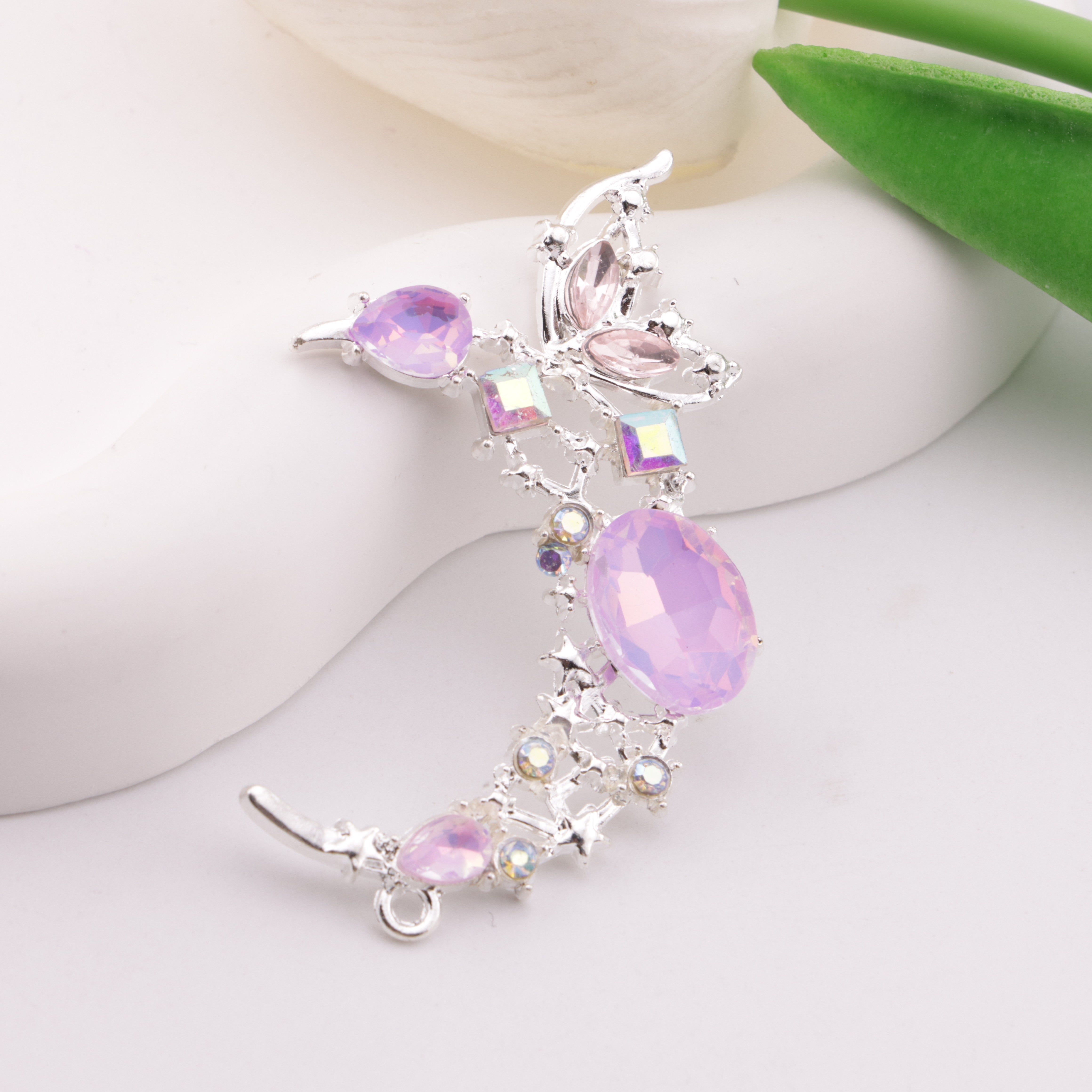 FS6346- 55×33mm Butterfly Moon Metal Beads Butterfly Moon Metal Patches Zoe's DIY Shop