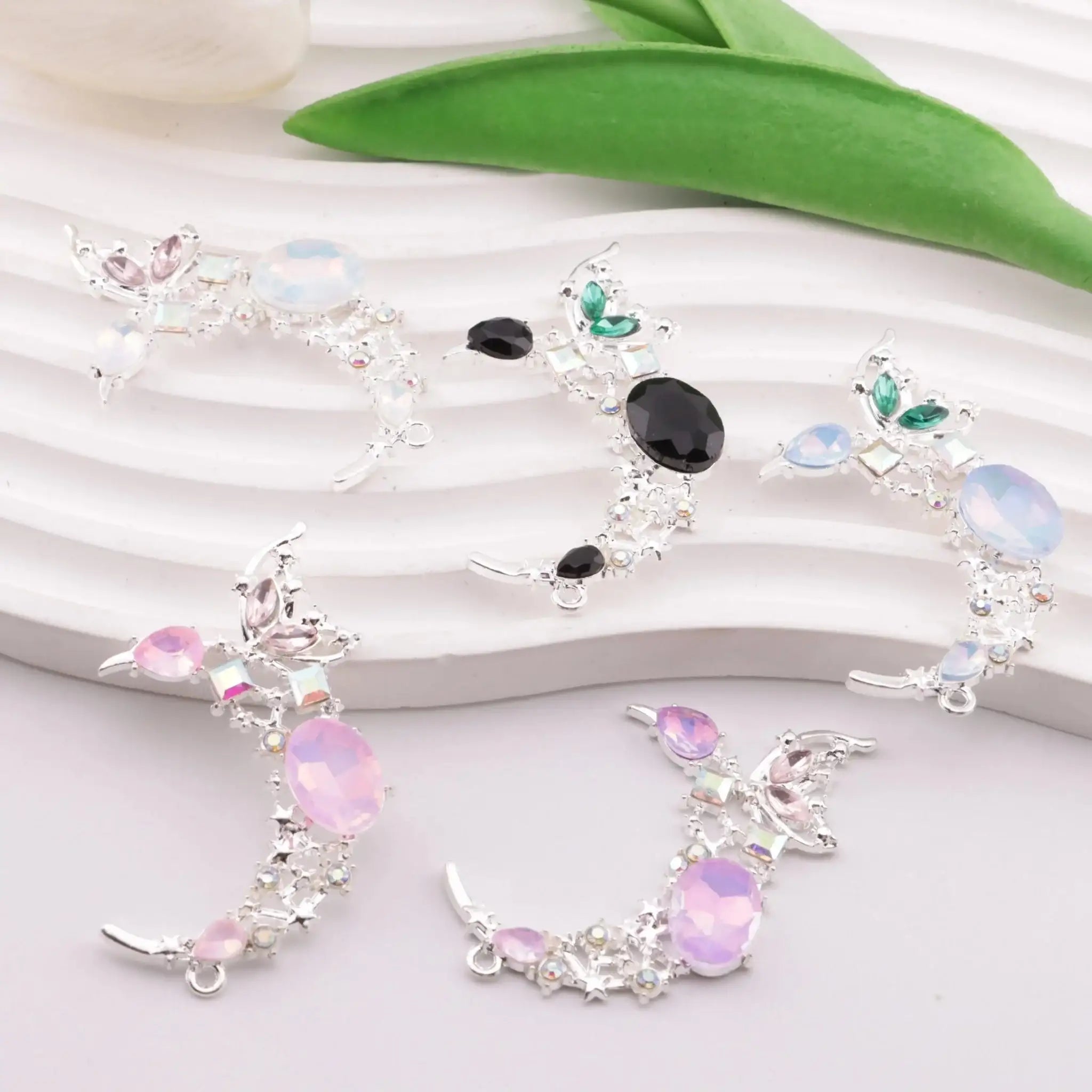 FS6346-55×33mm Butterfly Moon Metal Beads Butterfly Moon Metal Patches -Zoe DIY Wholesale