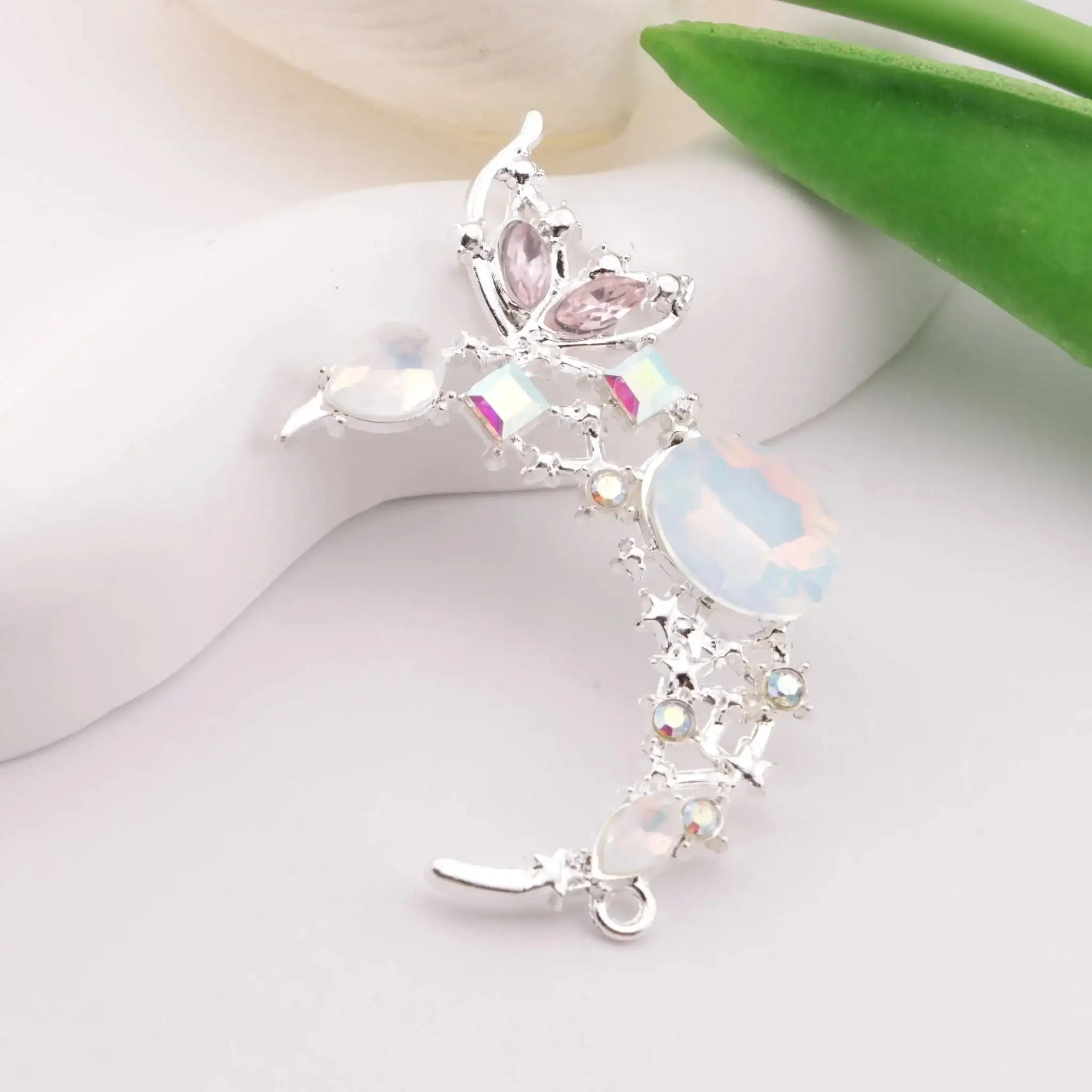 FS6346-55×33mm Butterfly Moon Metal Beads Butterfly Moon Metal Patches -Zoe DIY Wholesale