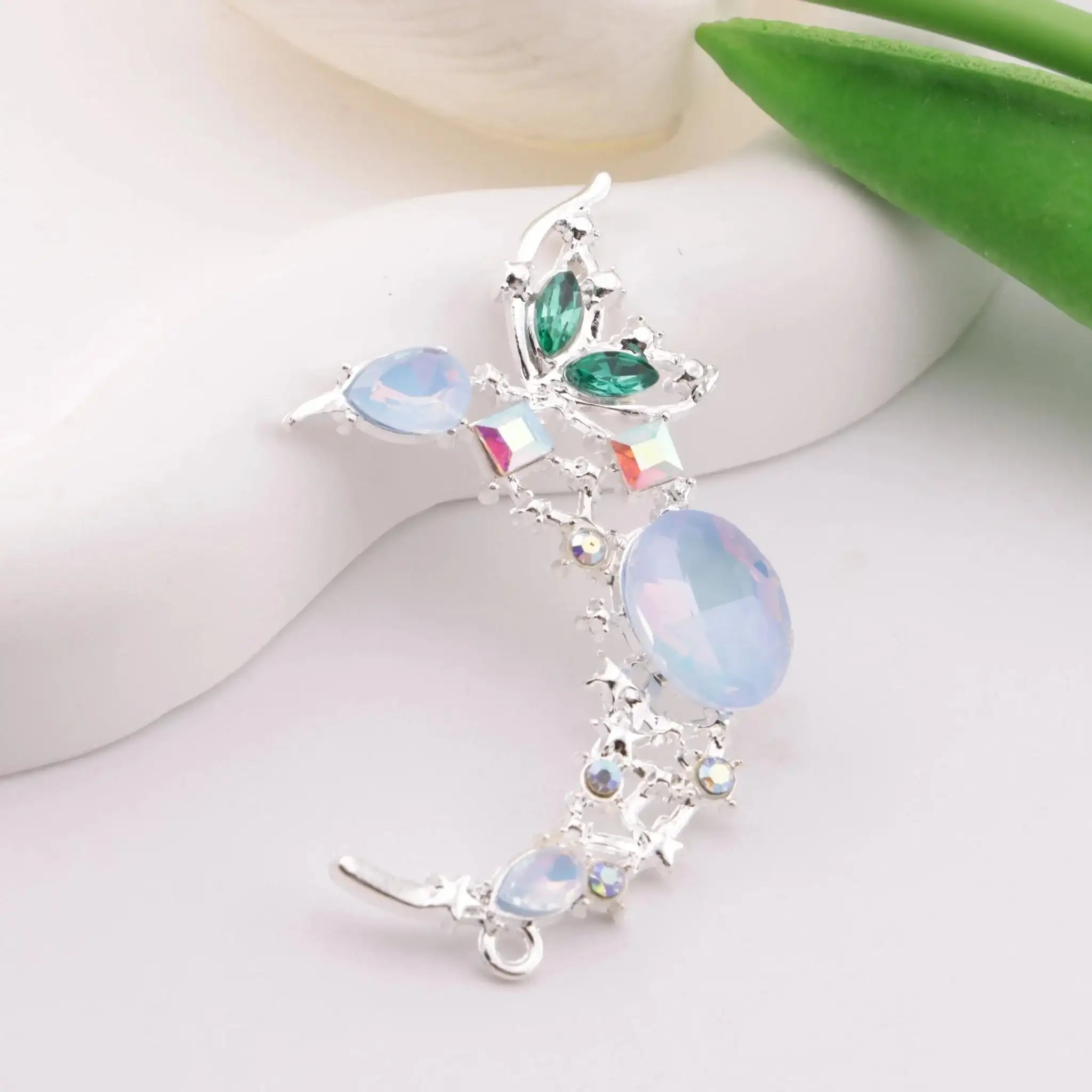 FS6346-55×33mm Butterfly Moon Metal Beads Butterfly Moon Metal Patches -Zoe DIY Wholesale