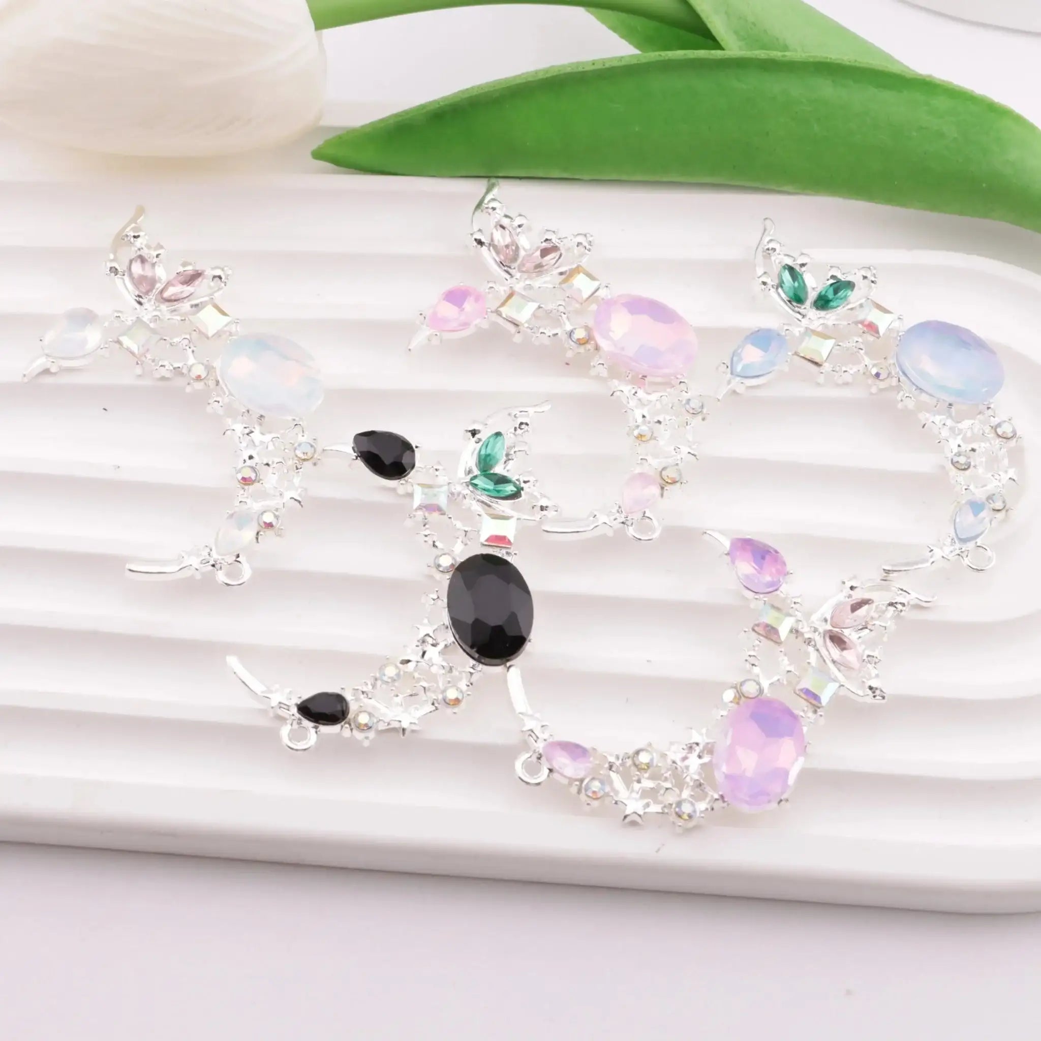 FS6346-55×33mm Butterfly Moon Metal Beads Butterfly Moon Metal Patches -Zoe DIY Wholesale