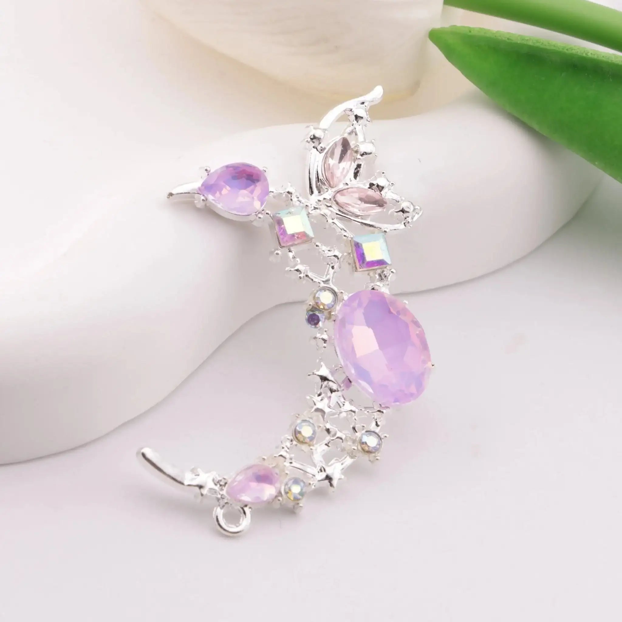 FS6346-55×33mm Butterfly Moon Metal Beads Butterfly Moon Metal Patches -Zoe DIY Wholesale