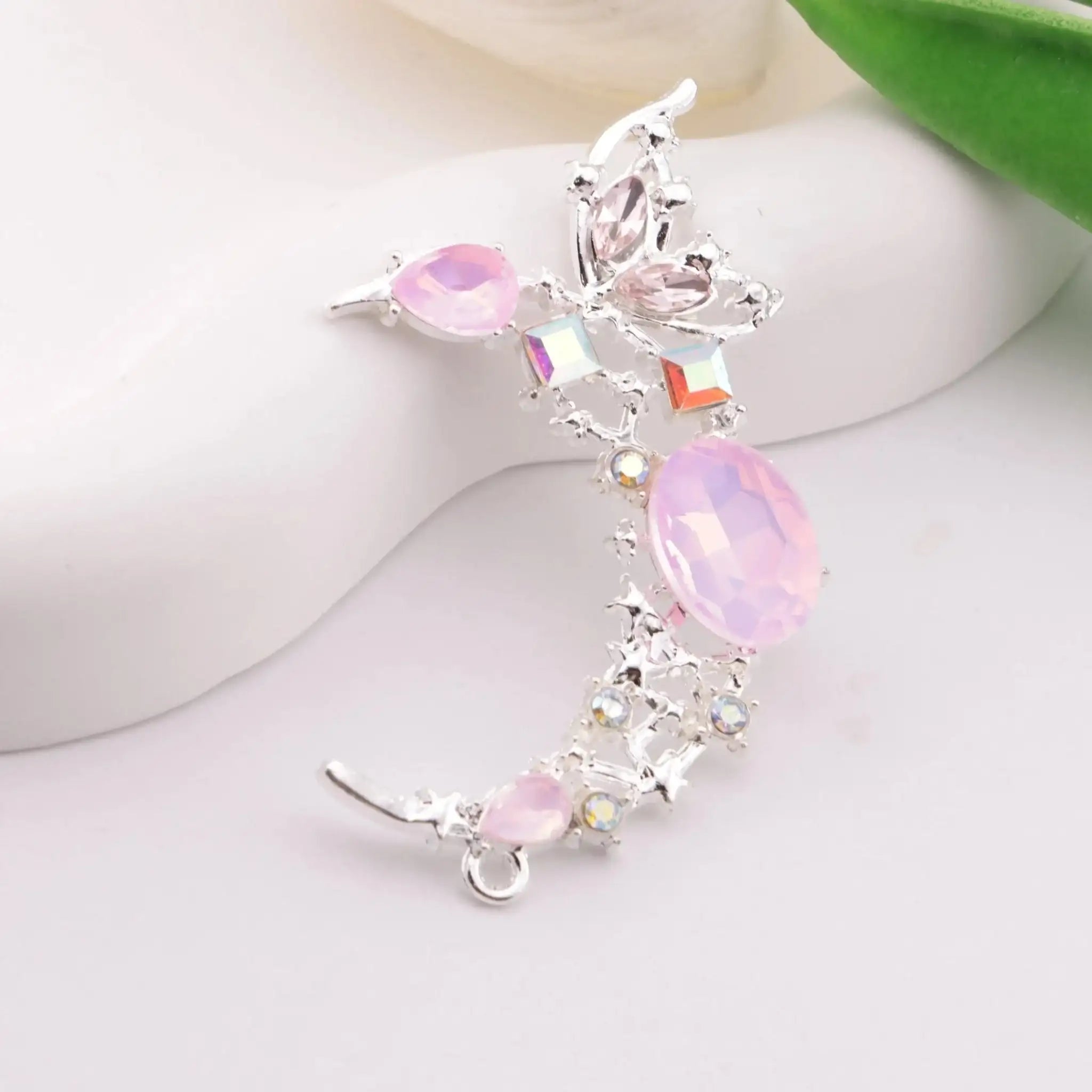 FS6346-55×33mm Butterfly Moon Metal Beads Butterfly Moon Metal Patches -Zoe DIY Wholesale