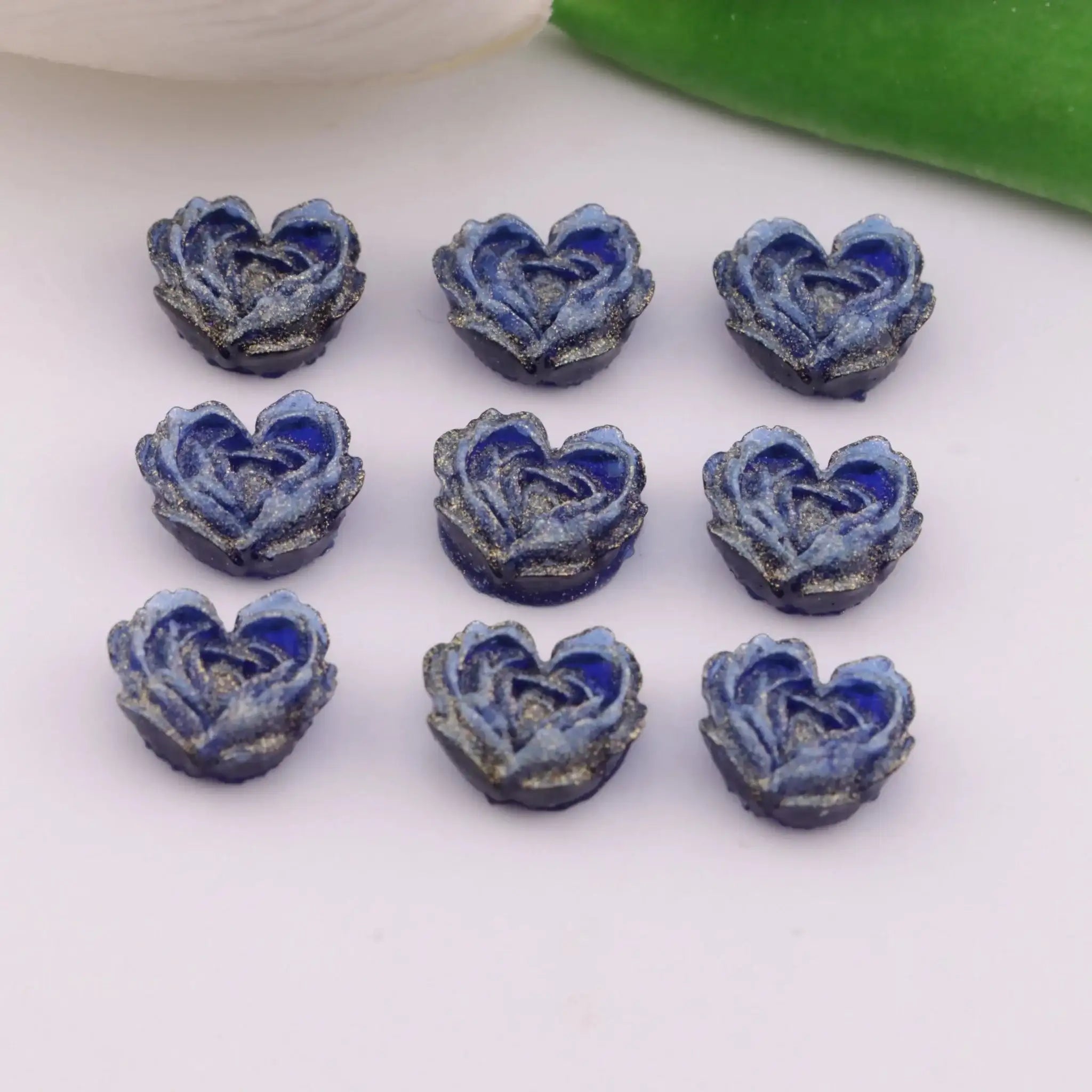 FS6351-About 9×10mm Deep - Color Luminous Heart Soft Flower Charms For DIY project -Zoe DIY Wholesale