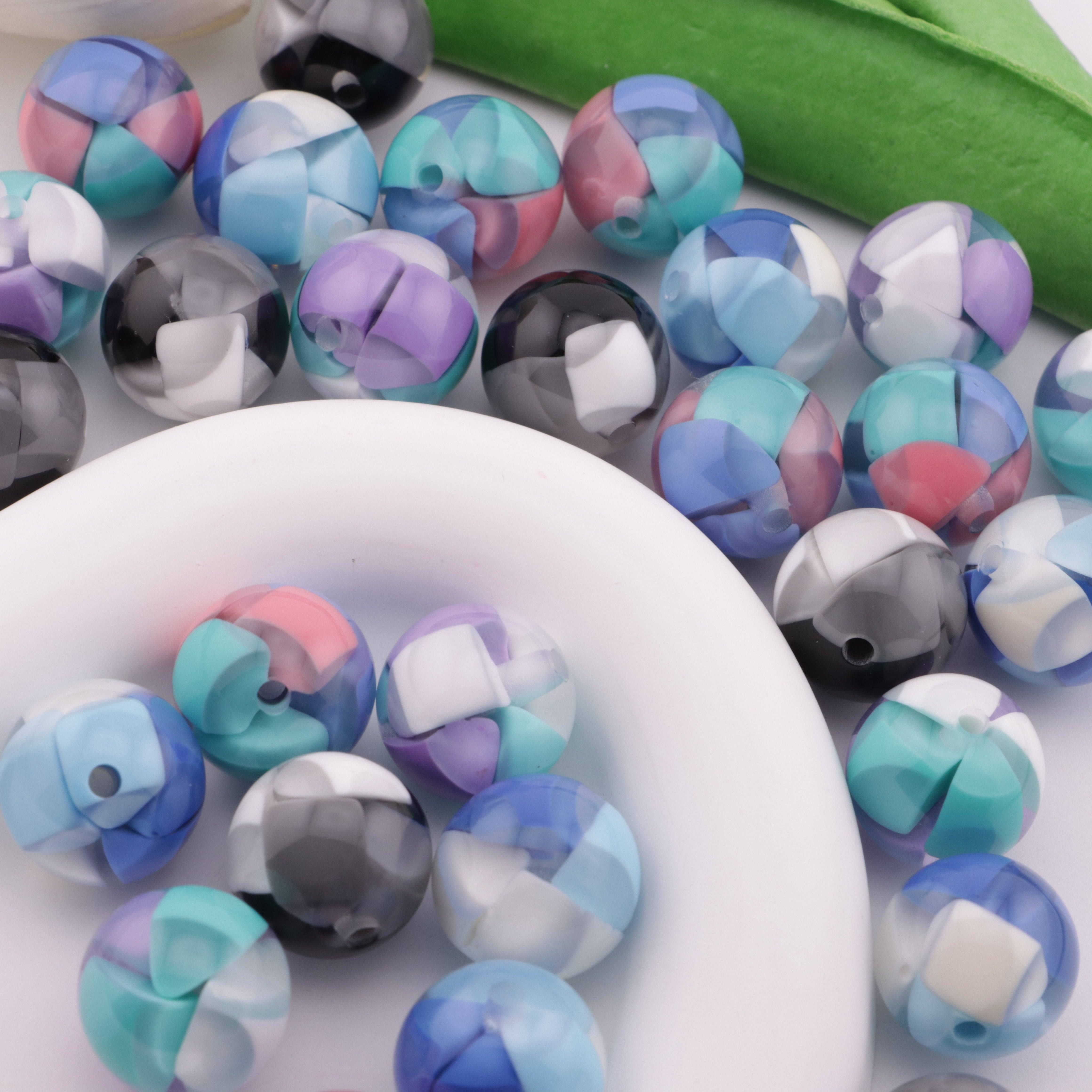 FS6354- 16mm Cheese Color-Blocked Beads Fit For Pen Zoe's DIY Shop
