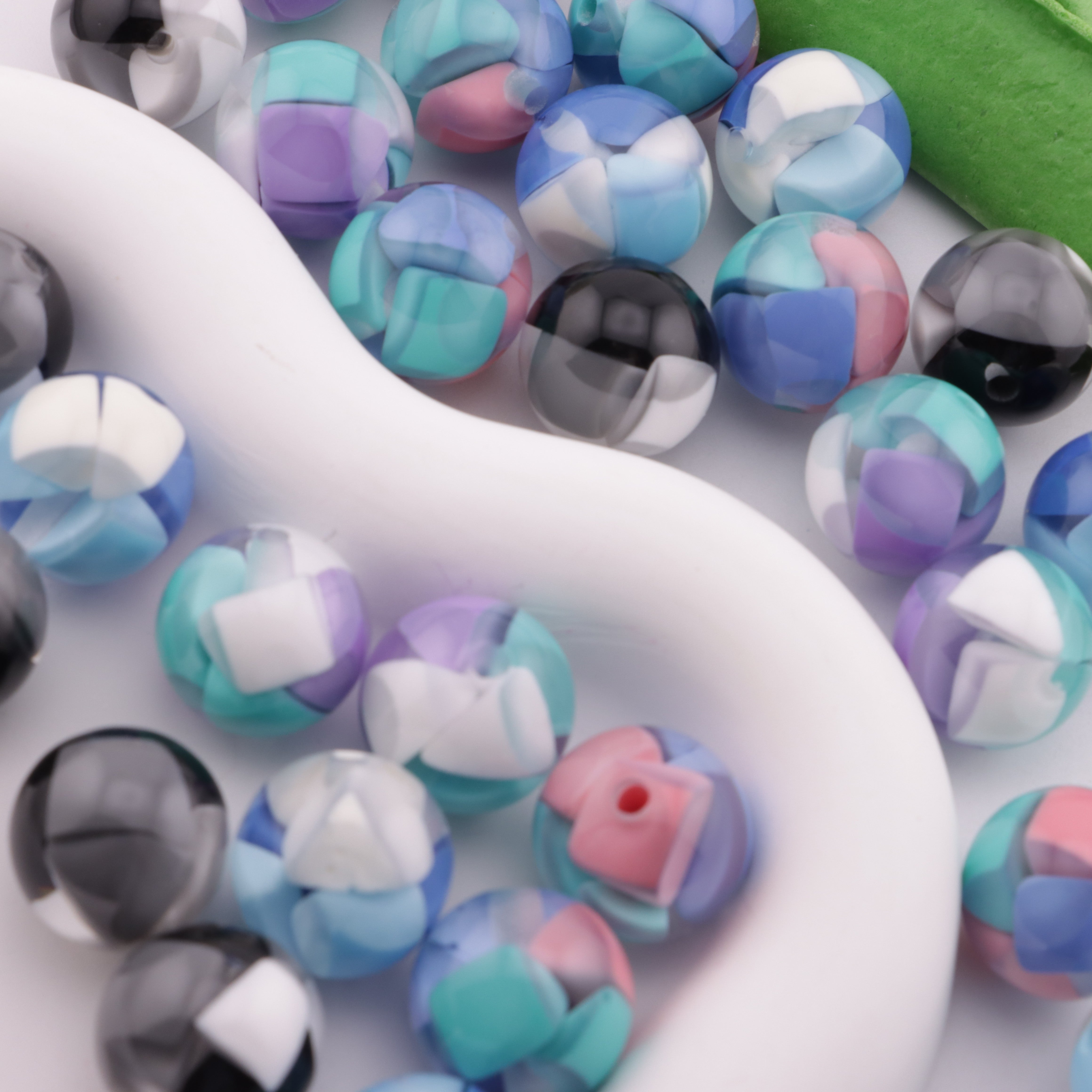 FS6354- 16mm Cheese Color-Blocked Beads Fit For Pen Zoe's DIY Shop