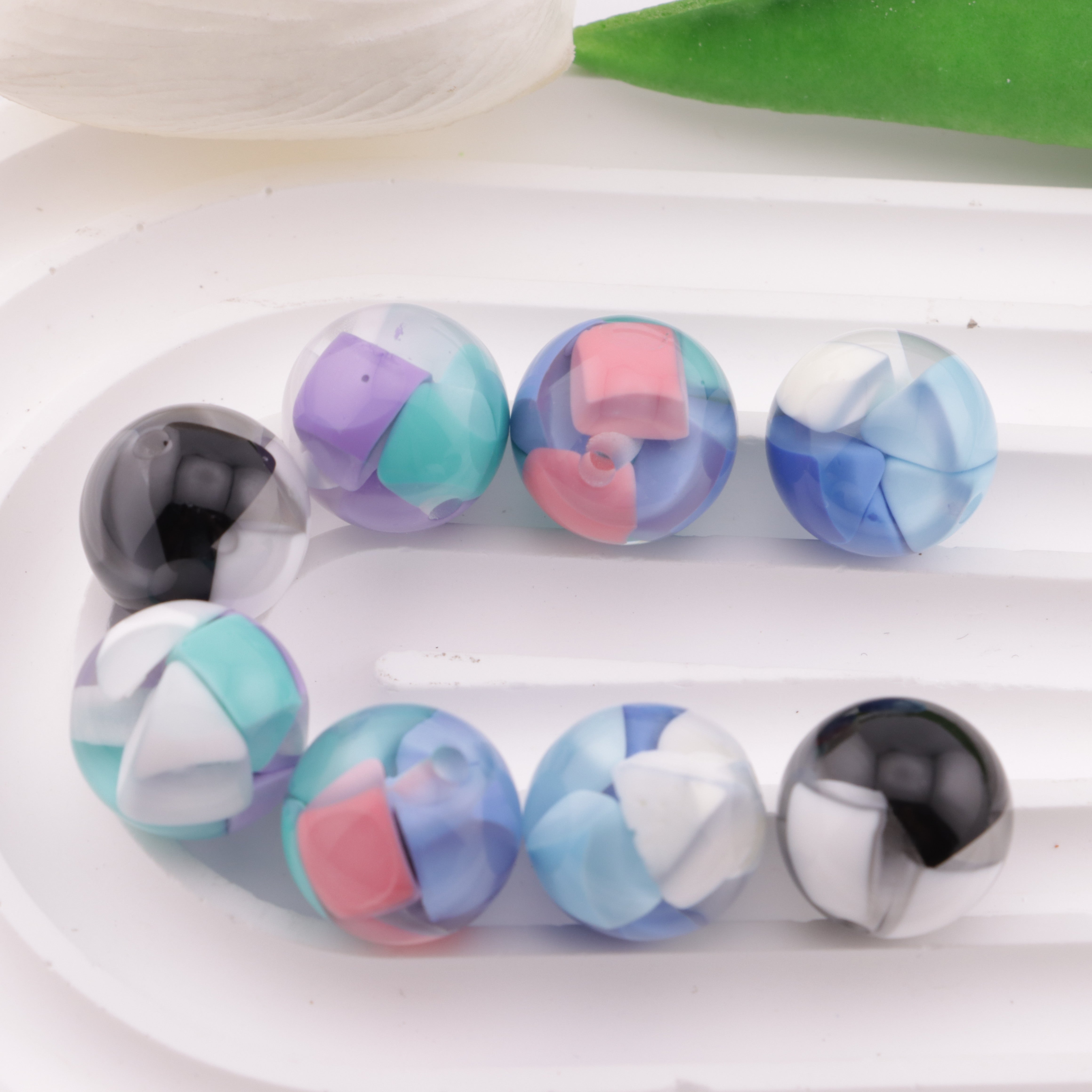 FS6354- 16mm Cheese Color-Blocked Beads Fit For Pen Zoe's DIY Shop