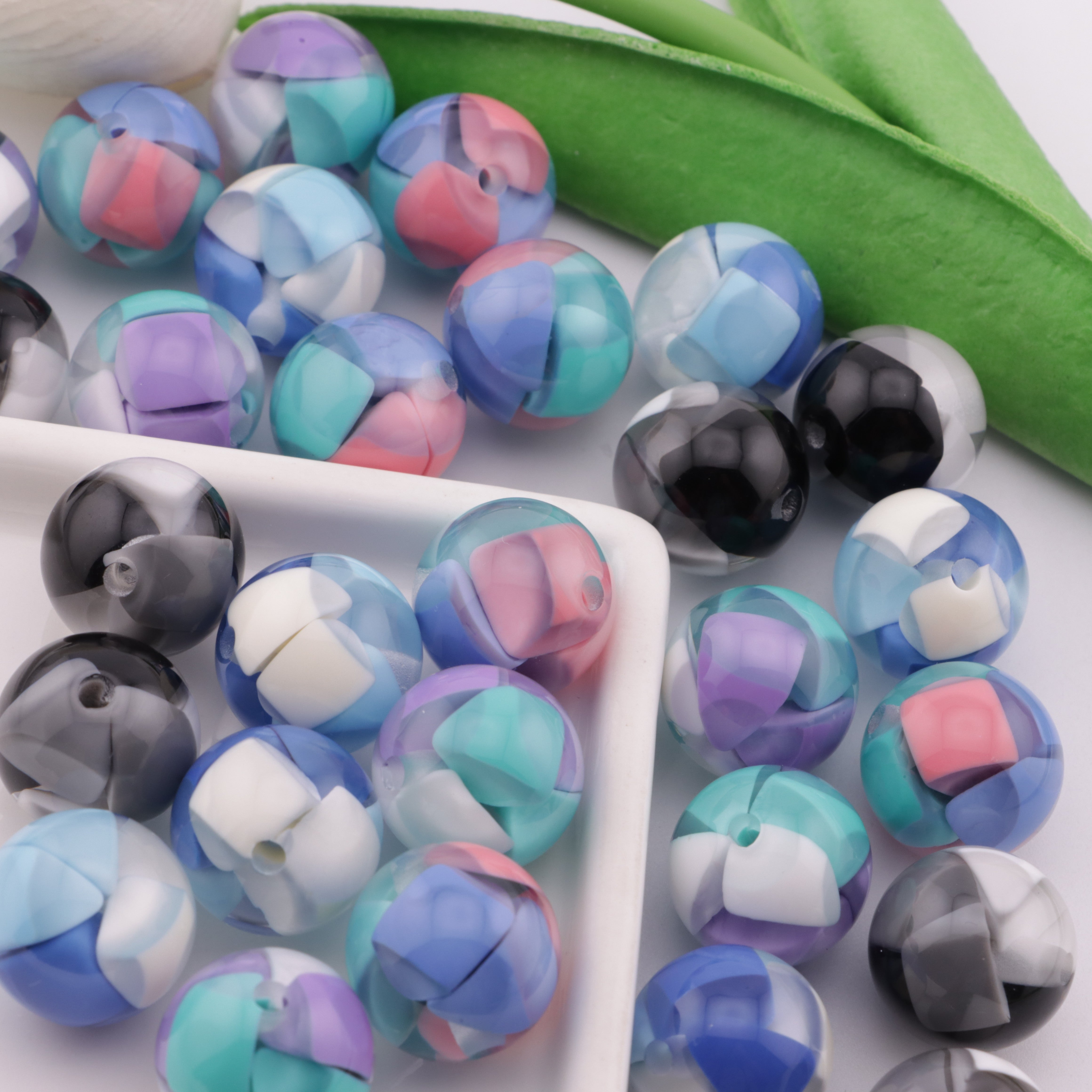 FS6354- 16mm Cheese Color-Blocked Beads Fit For Pen Zoe's DIY Shop