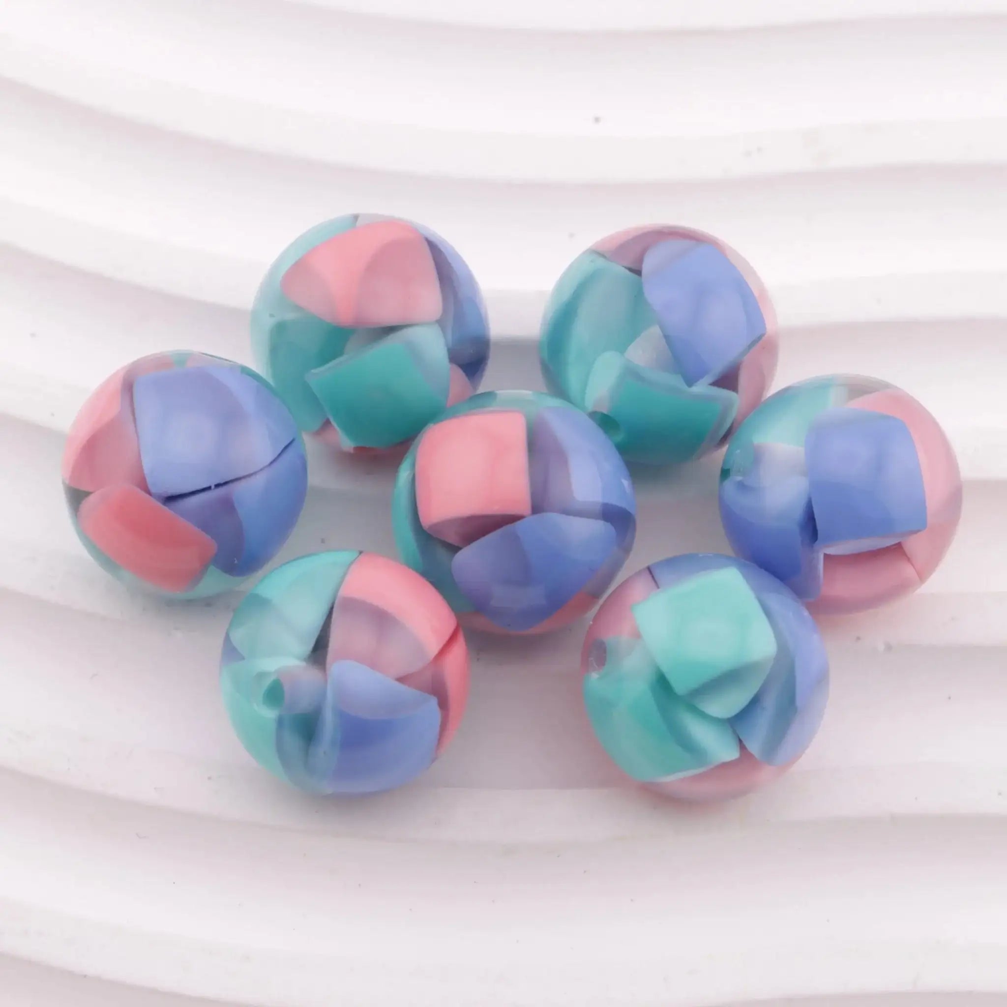 FS6354-16mm Cheese Color-Blocked Beads Fit For Pen -Zoe DIY Wholesale
