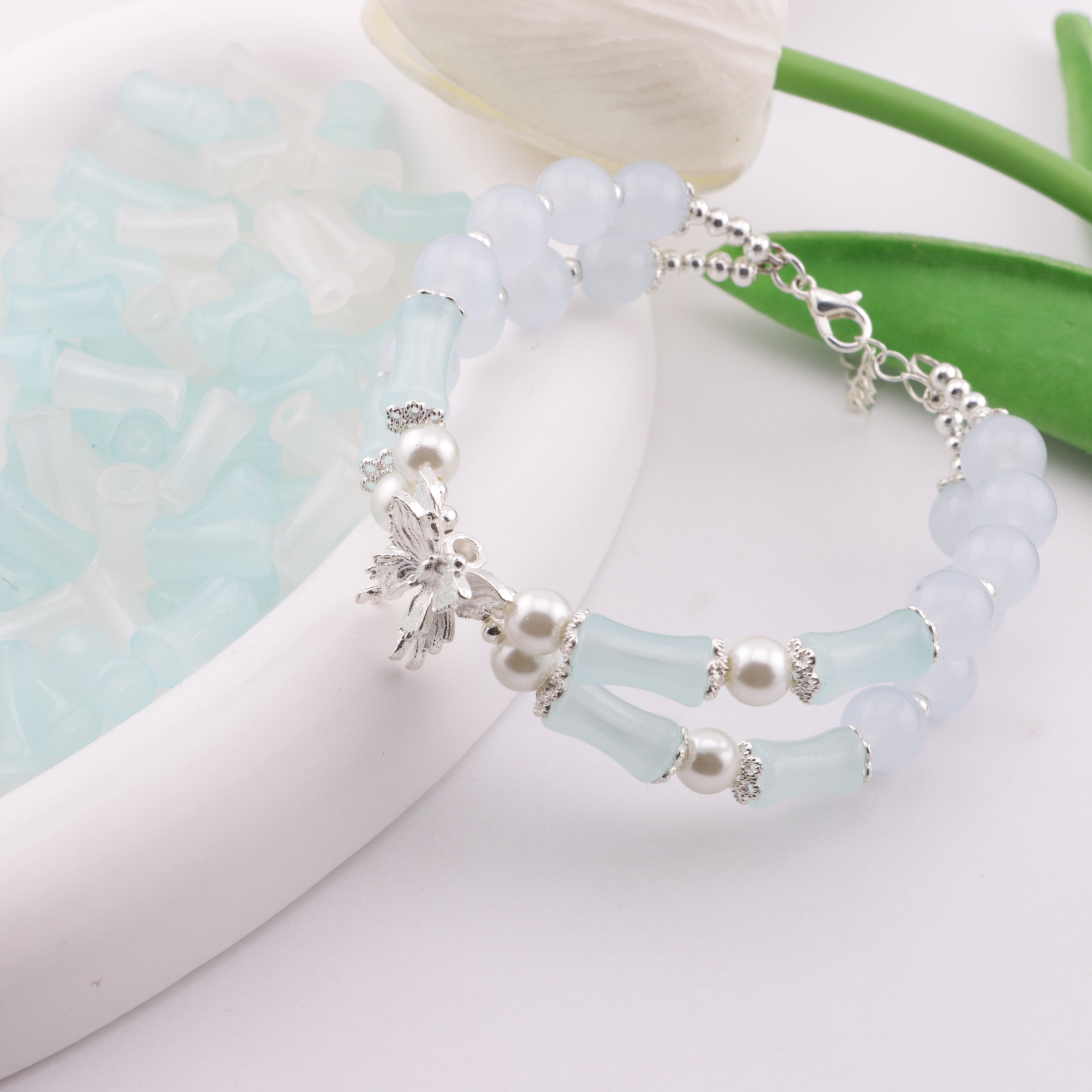 FS6369- 12mm Glass Bamboo Beads Glass Bamboo Beads Zoe's DIY Shop
