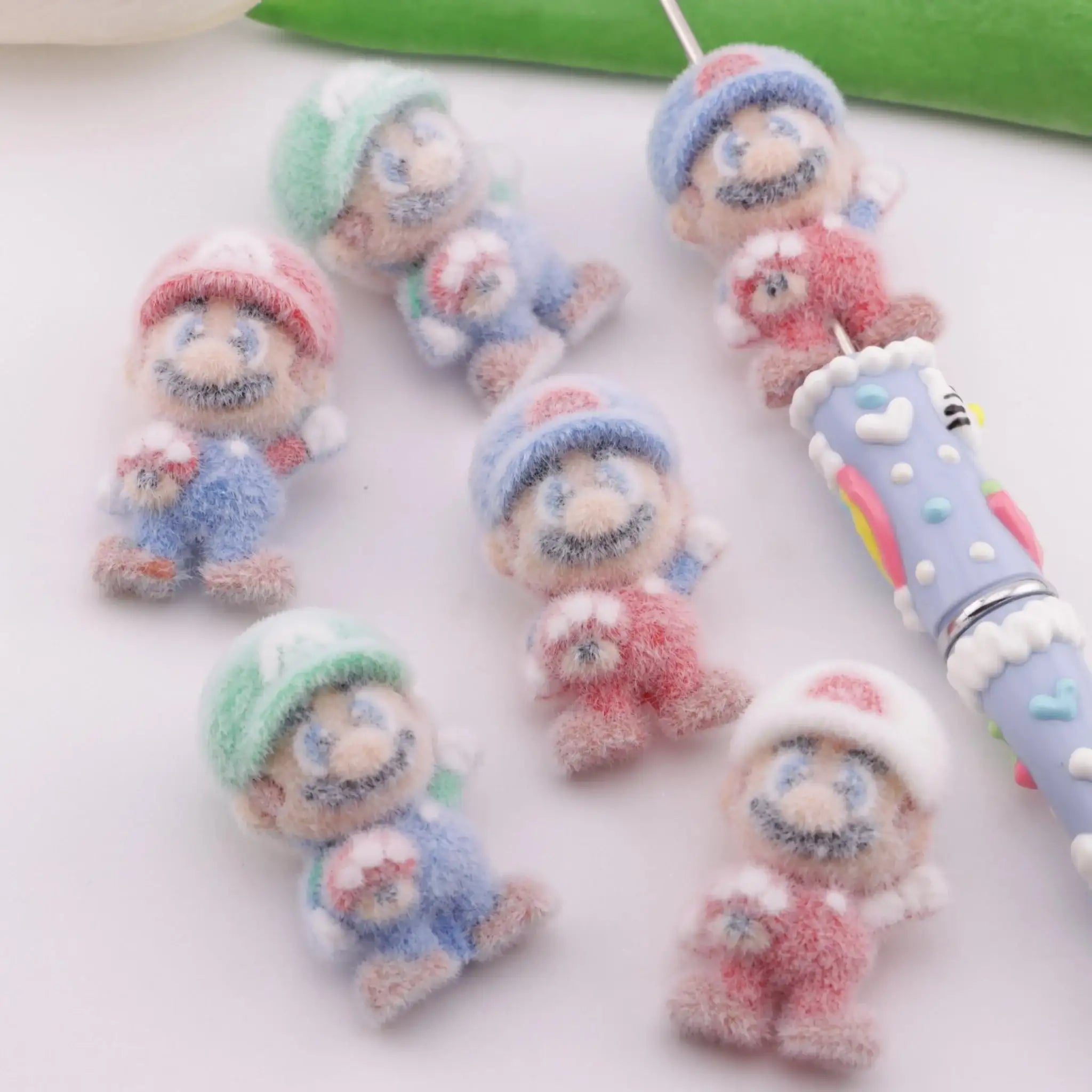FS6379-31×18Mm Flocked Super Mario Beads Flocked Super Mario Beads -Zoe DIY Wholesale
