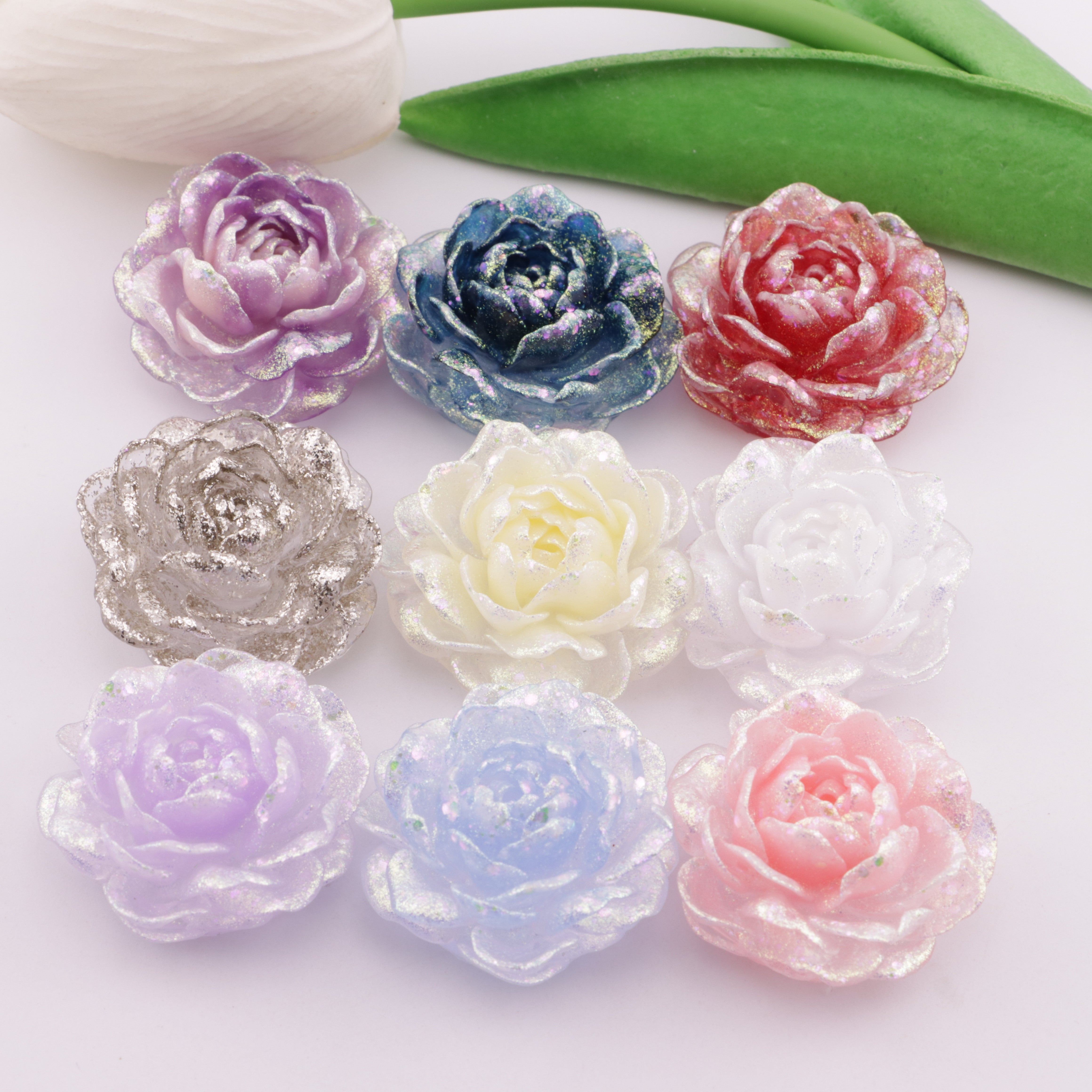 FS6380- 32mm Luminous Small Jasmine Charms Zoe's DIY Shop