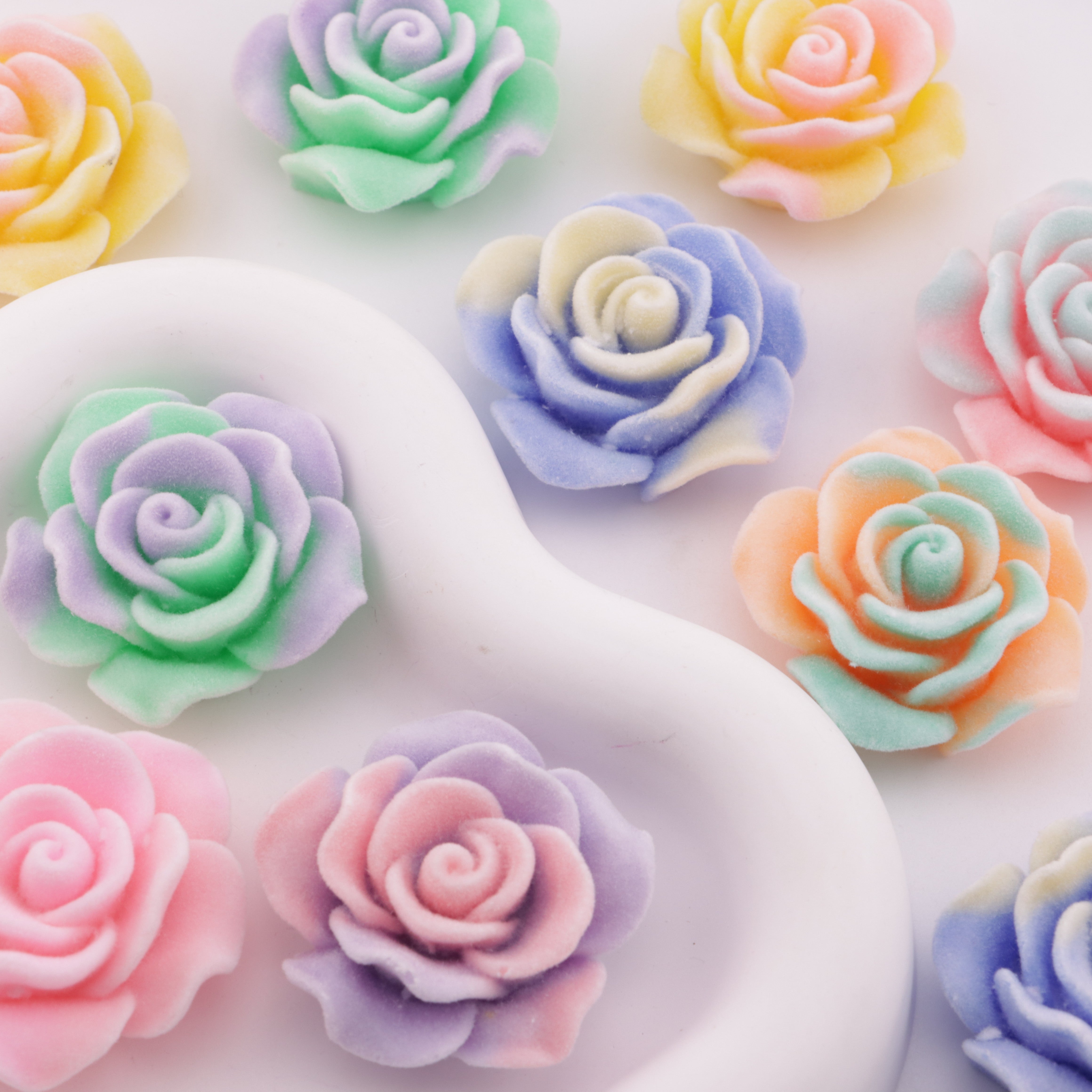 FS6381- 36Mm Luminous Flocked Rose Charms Zoe's DIY Shop