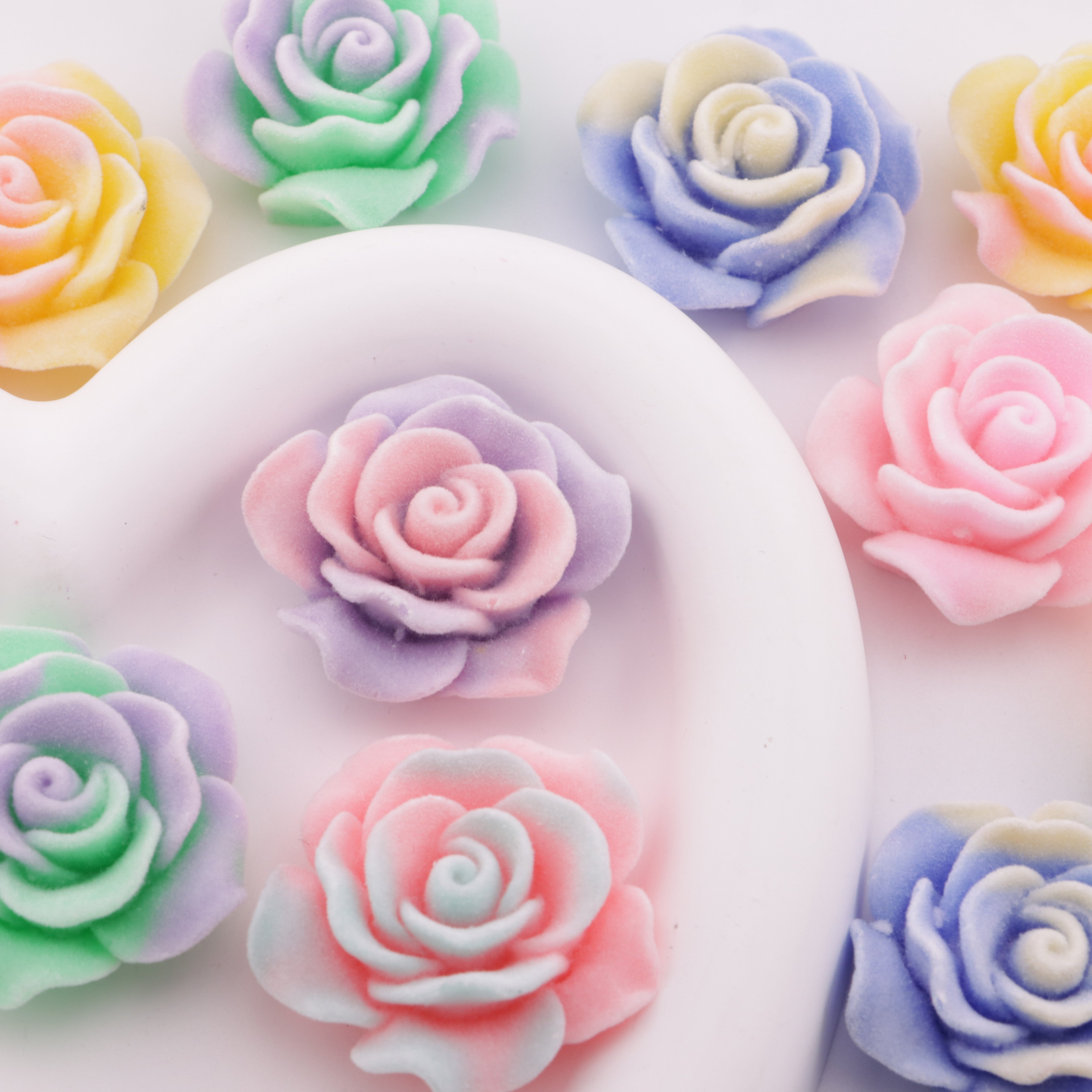 FS6381- 36Mm Luminous Flocked Rose Charms Zoe's DIY Shop