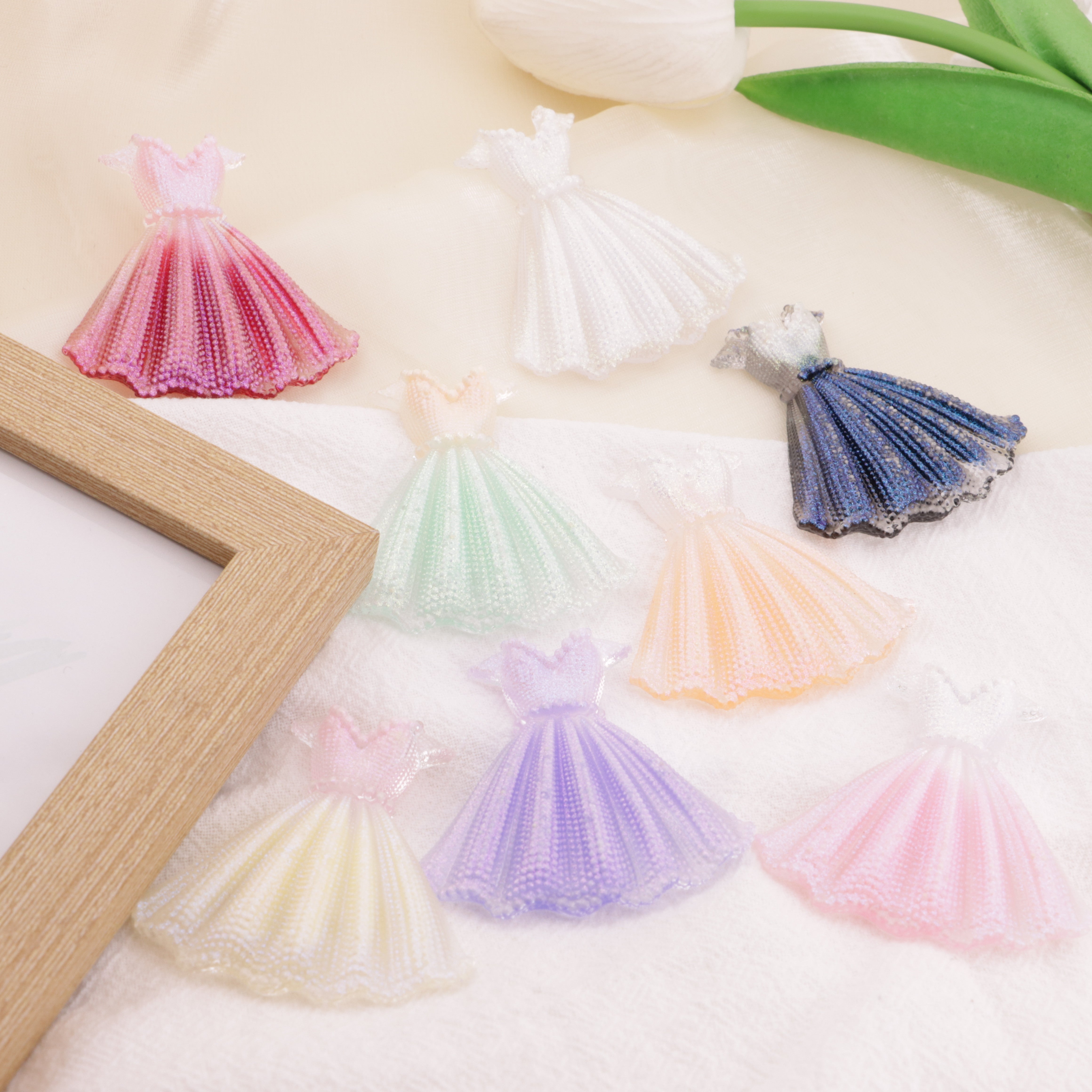 FS6382- 50×47mm Luminous Wedding Dress Charms Zoe's DIY Shop