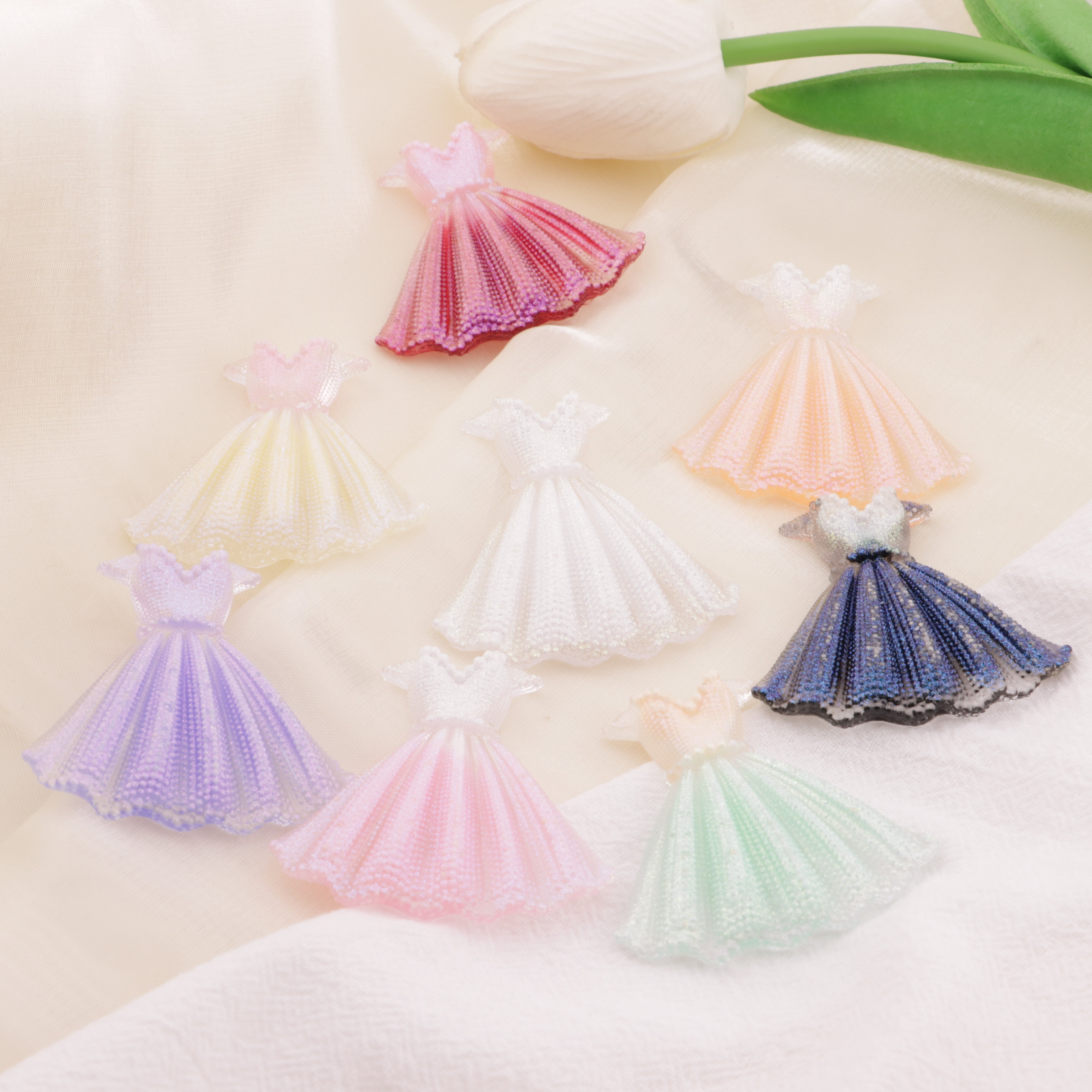 FS6382- 50×47mm Luminous Wedding Dress Charms Zoe's DIY Shop