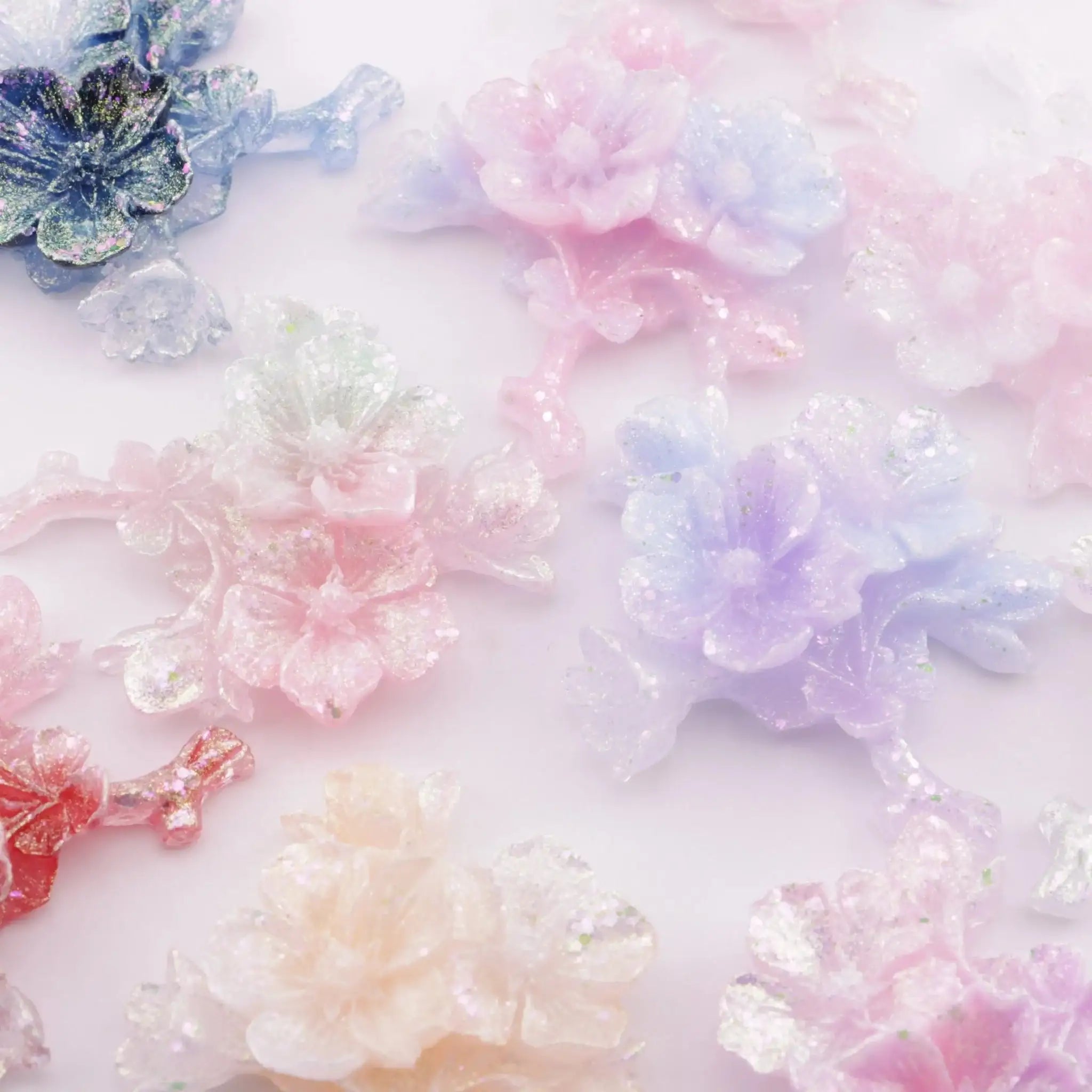 FS6386-56×49mm Luminous Peach Blossom Branch Charms -Zoe DIY Wholesale