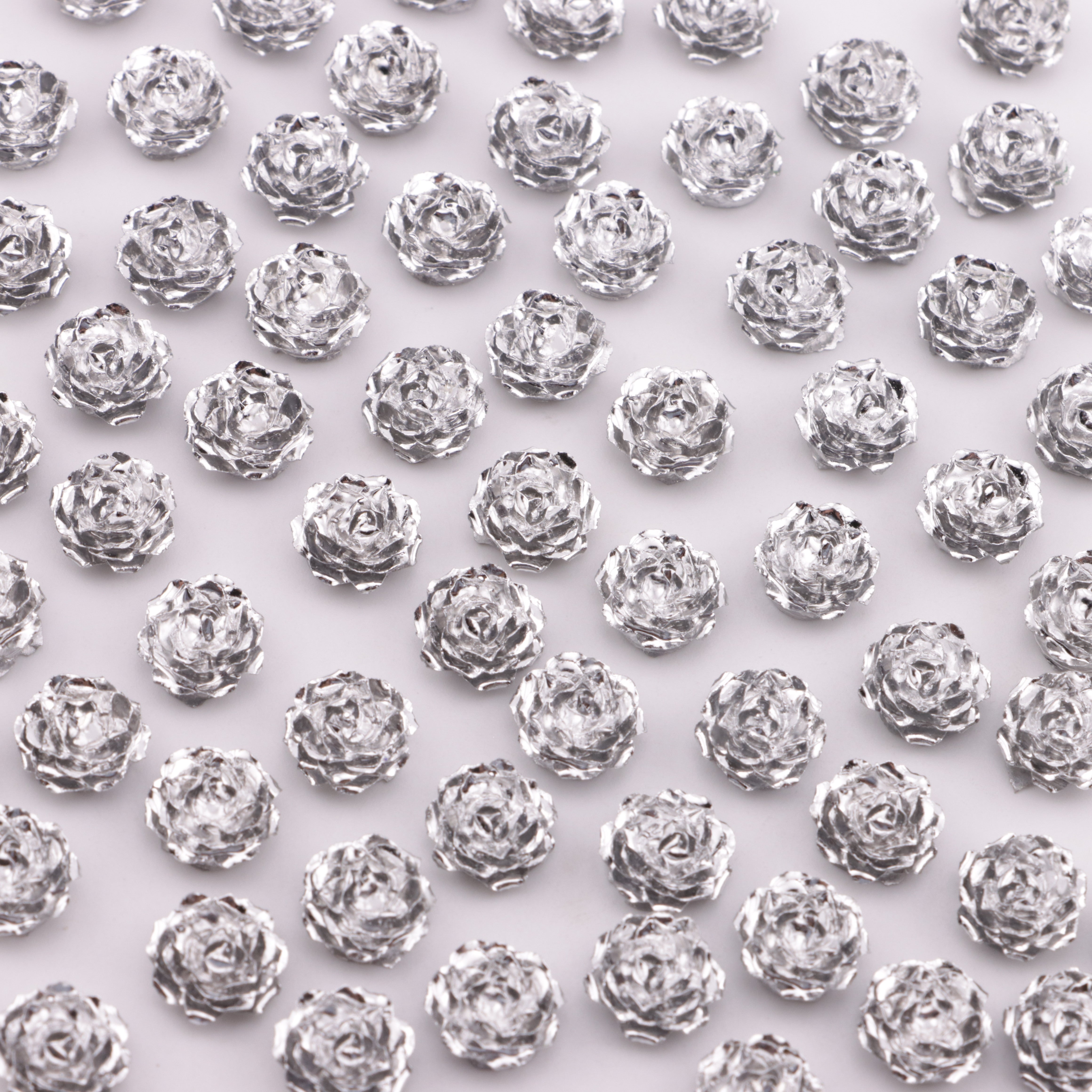 FS6387- 10mm Silver Small Flower Charms, Silver Small Flower Patches Zoe's DIY Shop
