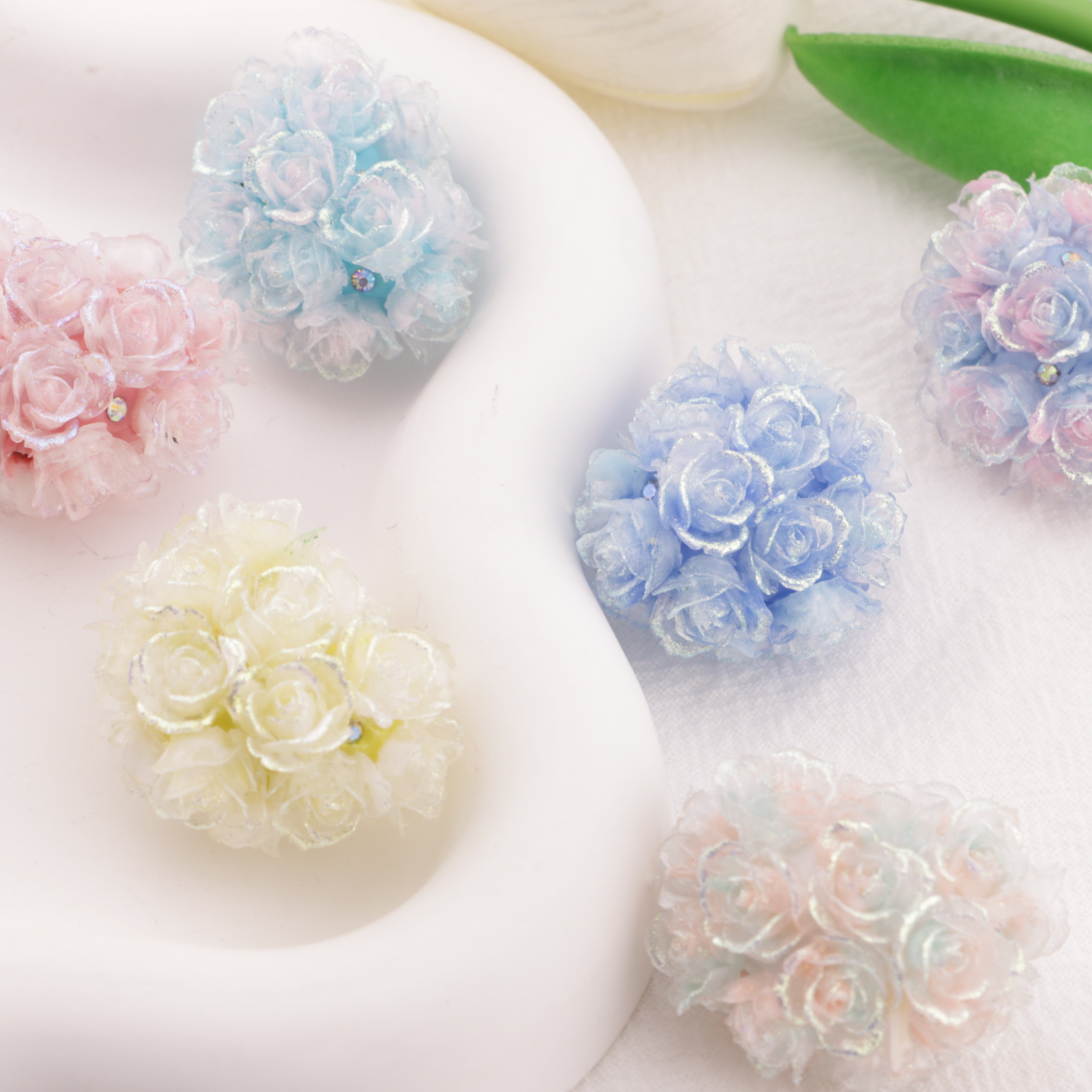 FS6397- 30×24mm Style A Luminous Full Soft Flower Heart Beads A Style Luminous Full Soft Flower Heart Clay Beads Fit For Pen Zoe's DIY Shop