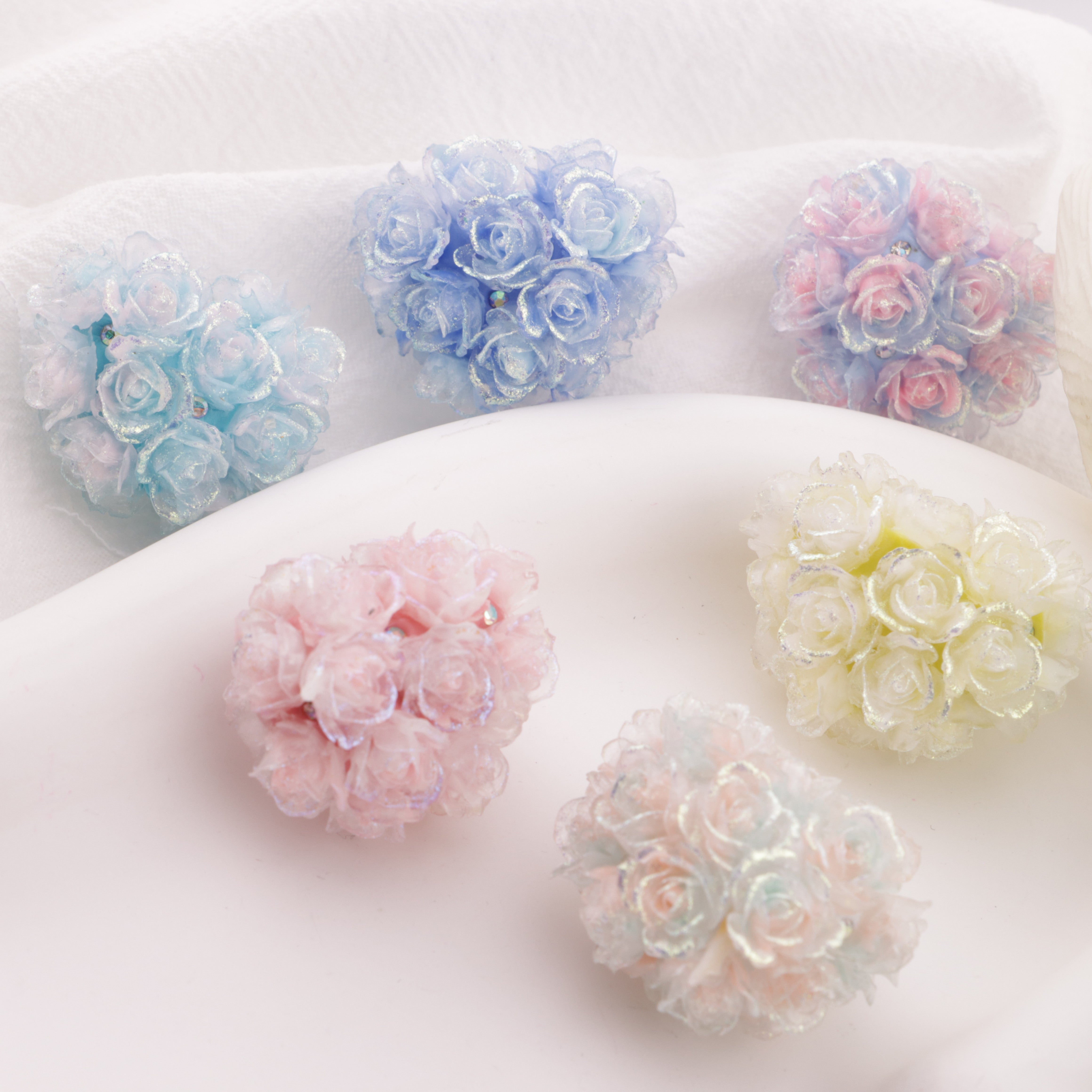 FS6397- 30×24mm Style A Luminous Full Soft Flower Heart Beads A Style Luminous Full Soft Flower Heart Clay Beads Fit For Pen Zoe's DIY Shop