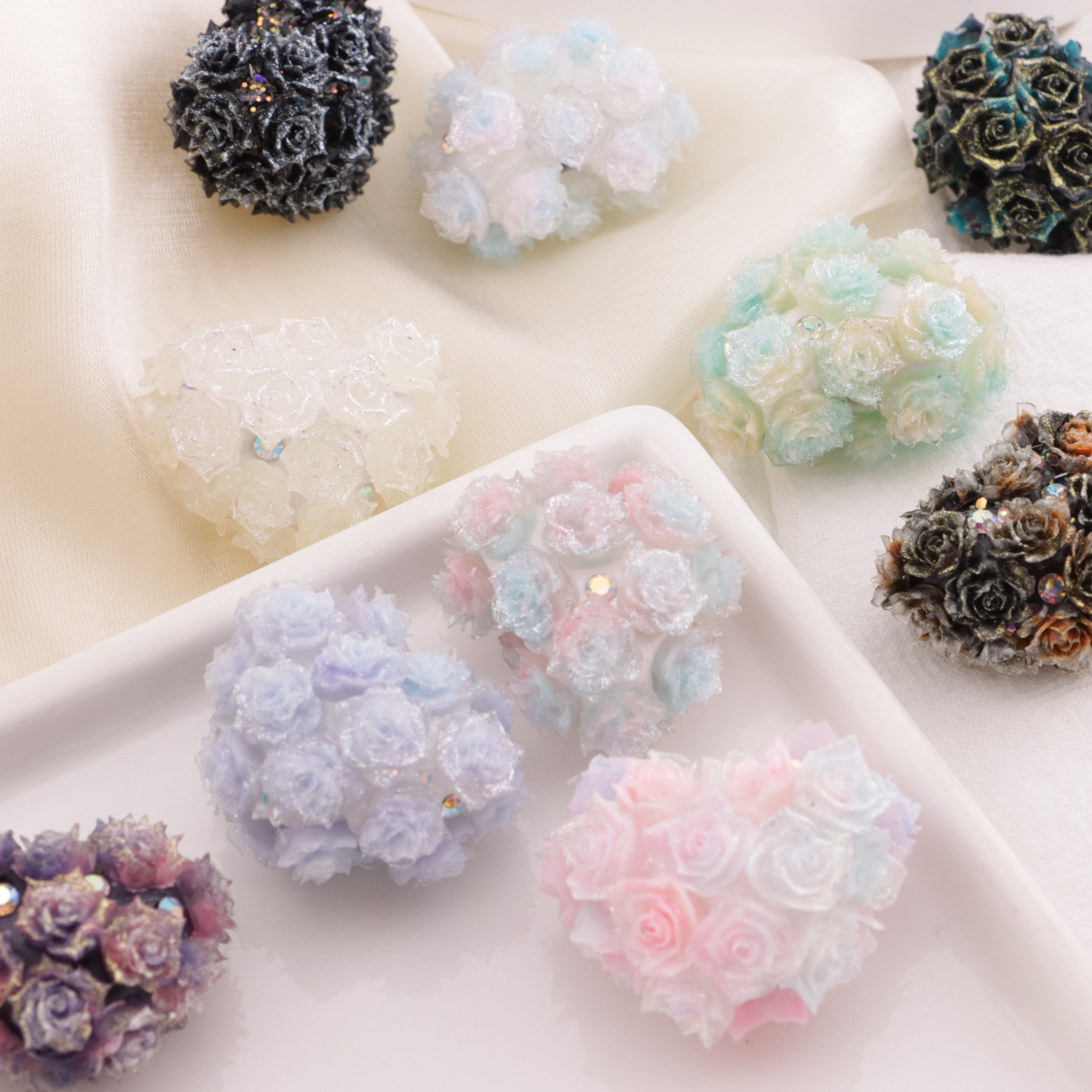 FS6398- 30×22Mm Type B Luminous Full Soft Flower Heart Beads B Style Luminous Full Soft Flower Heart Shaped Clay Beads Fit For Pen Zoe's DIY Shop