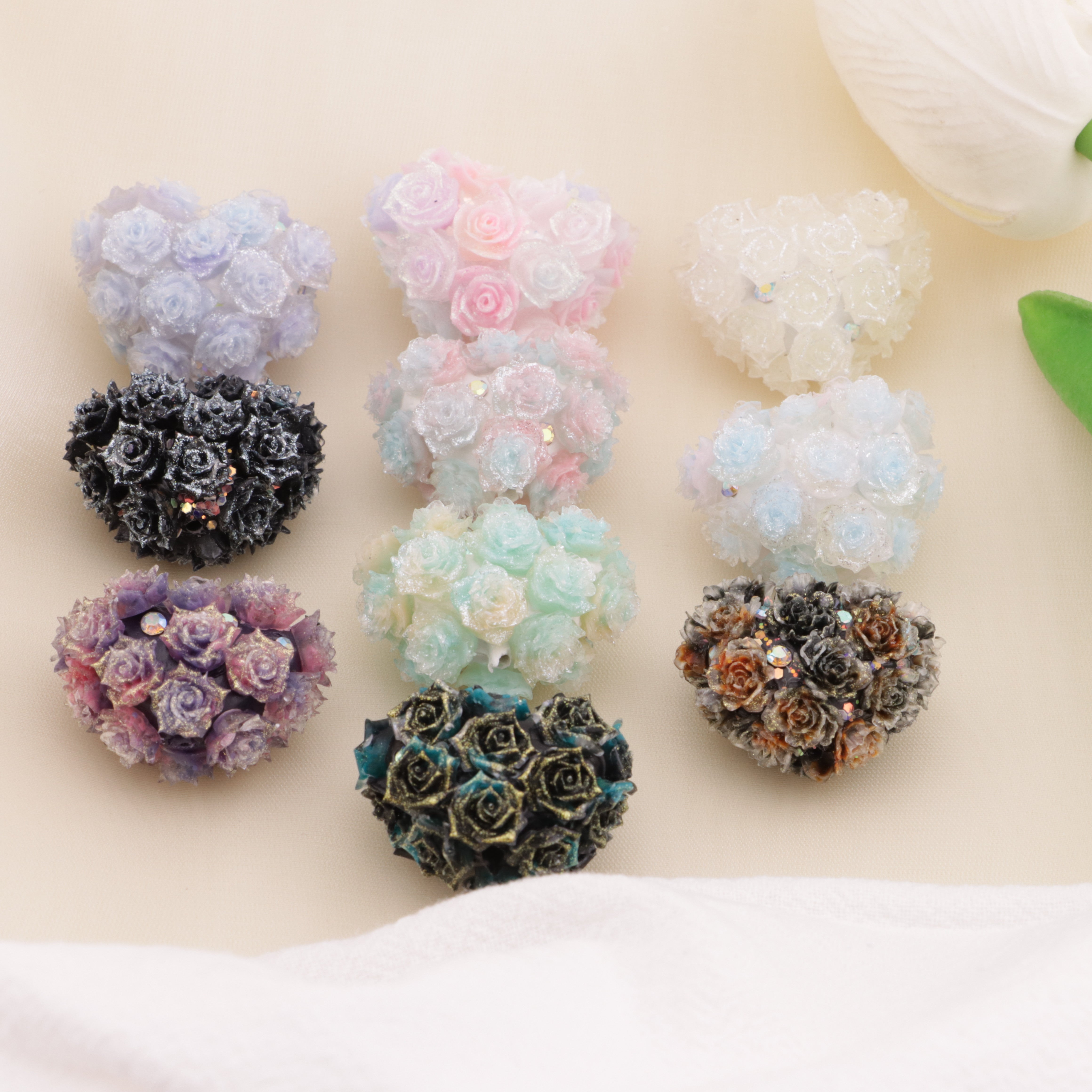 FS6398- 30×22Mm Type B Luminous Full Soft Flower Heart Beads B Style Luminous Full Soft Flower Heart Shaped Clay Beads Fit For Pen Zoe's DIY Shop