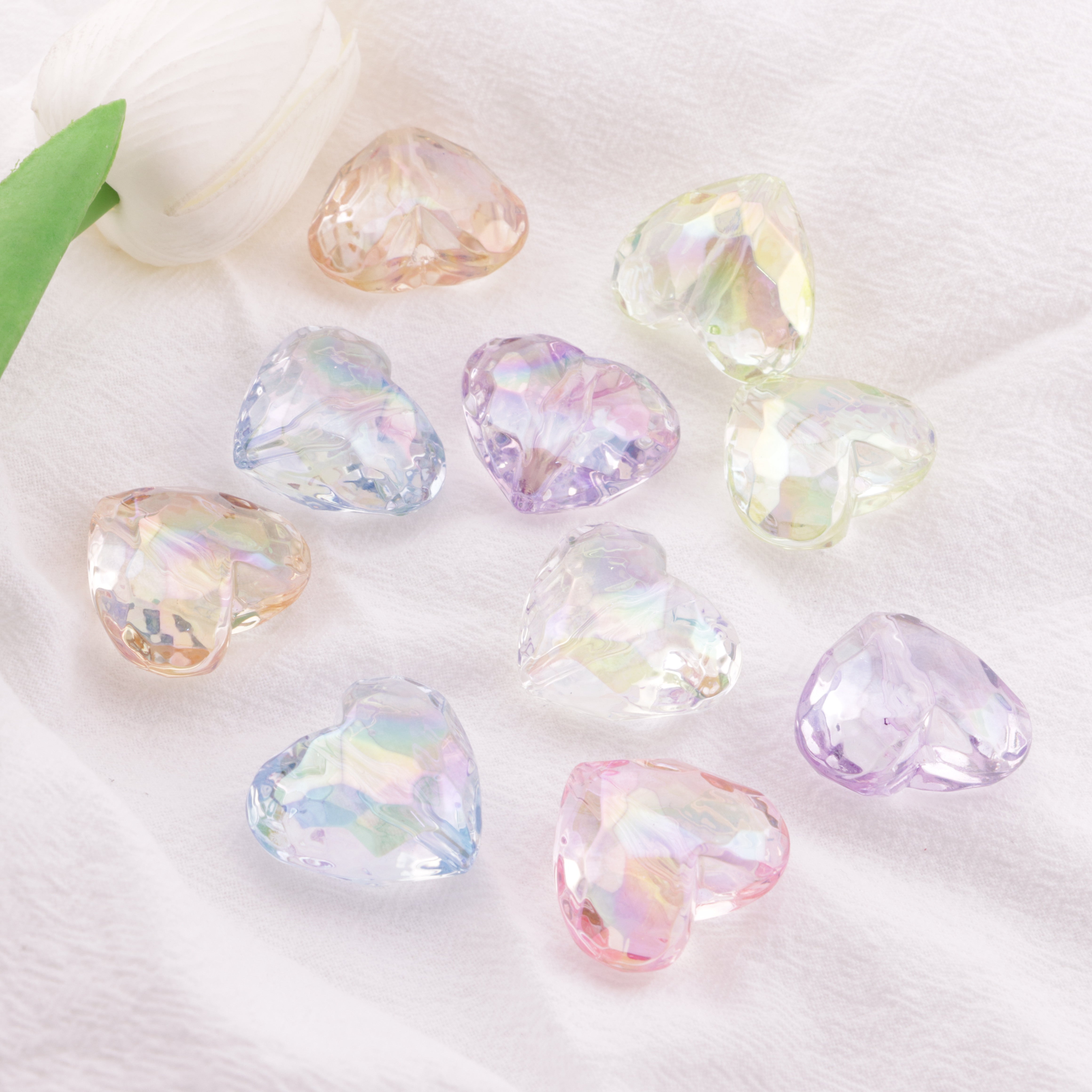 FS6402- 26×30mm Uv Clear Heart Beads Transparent Heart-Shaped Beads Zoe's DIY Shop