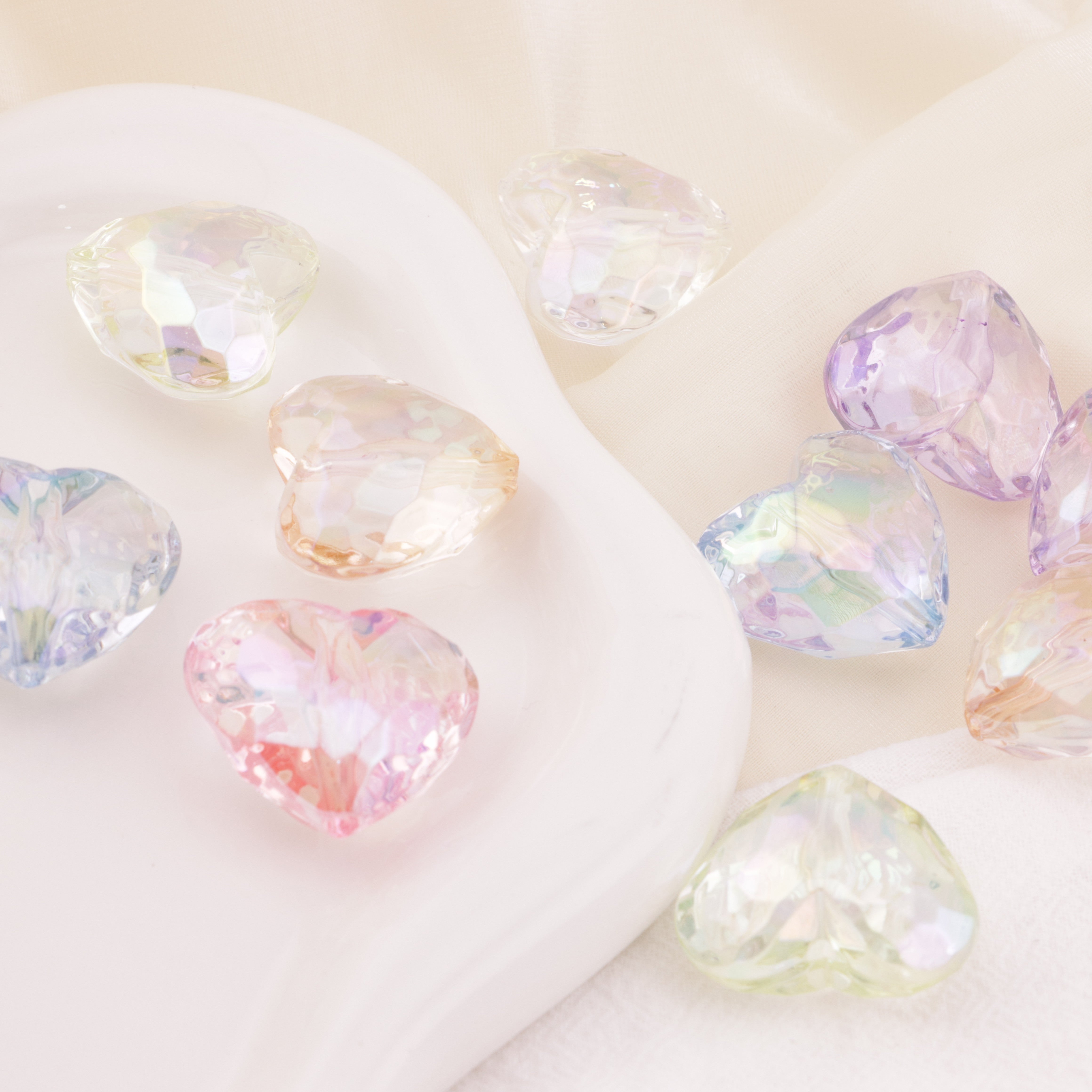 FS6402- 26×30mm Uv Clear Heart Beads Transparent Heart-Shaped Beads Zoe's DIY Shop