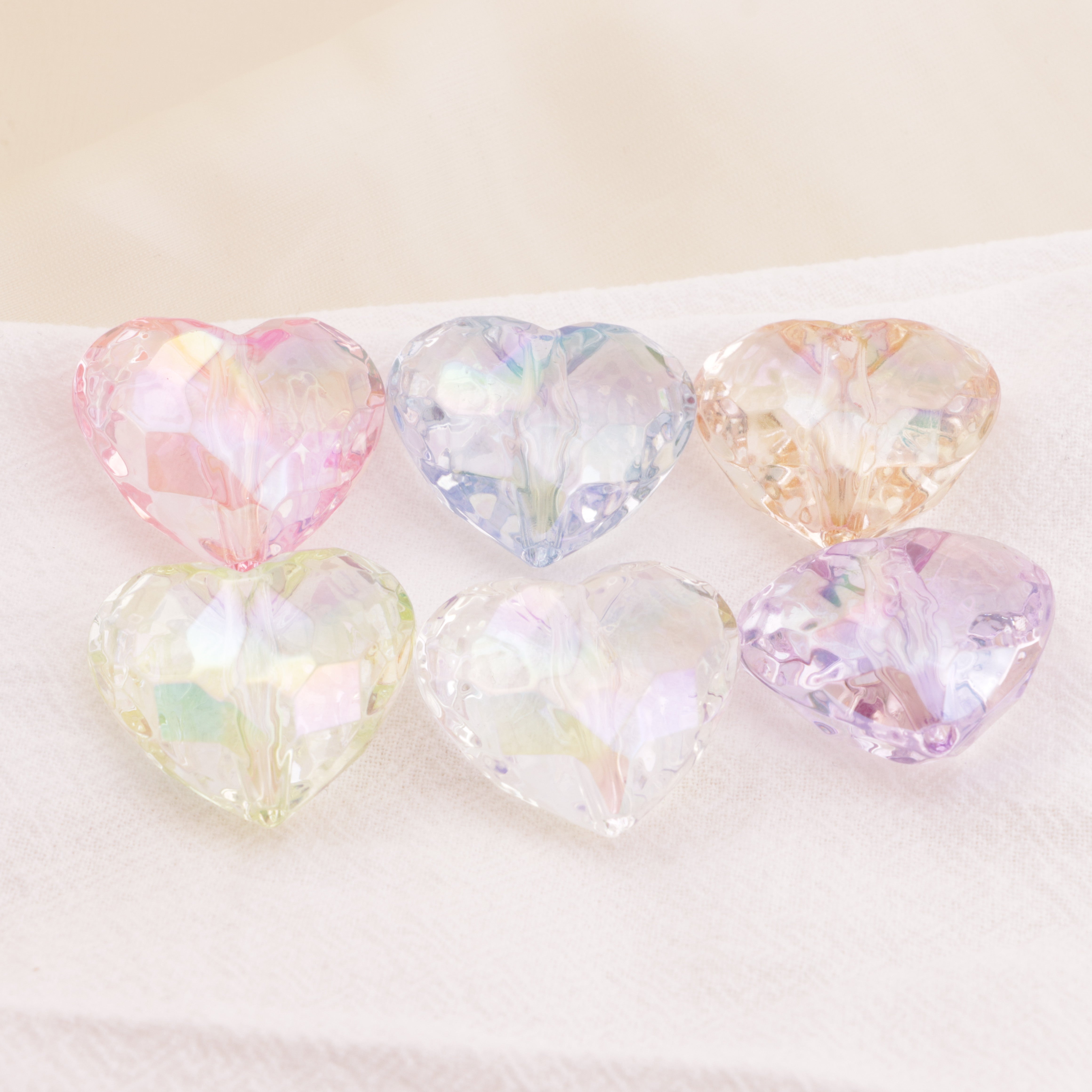 FS6402- 26×30mm Uv Clear Heart Beads Transparent Heart-Shaped Beads Zoe's DIY Shop
