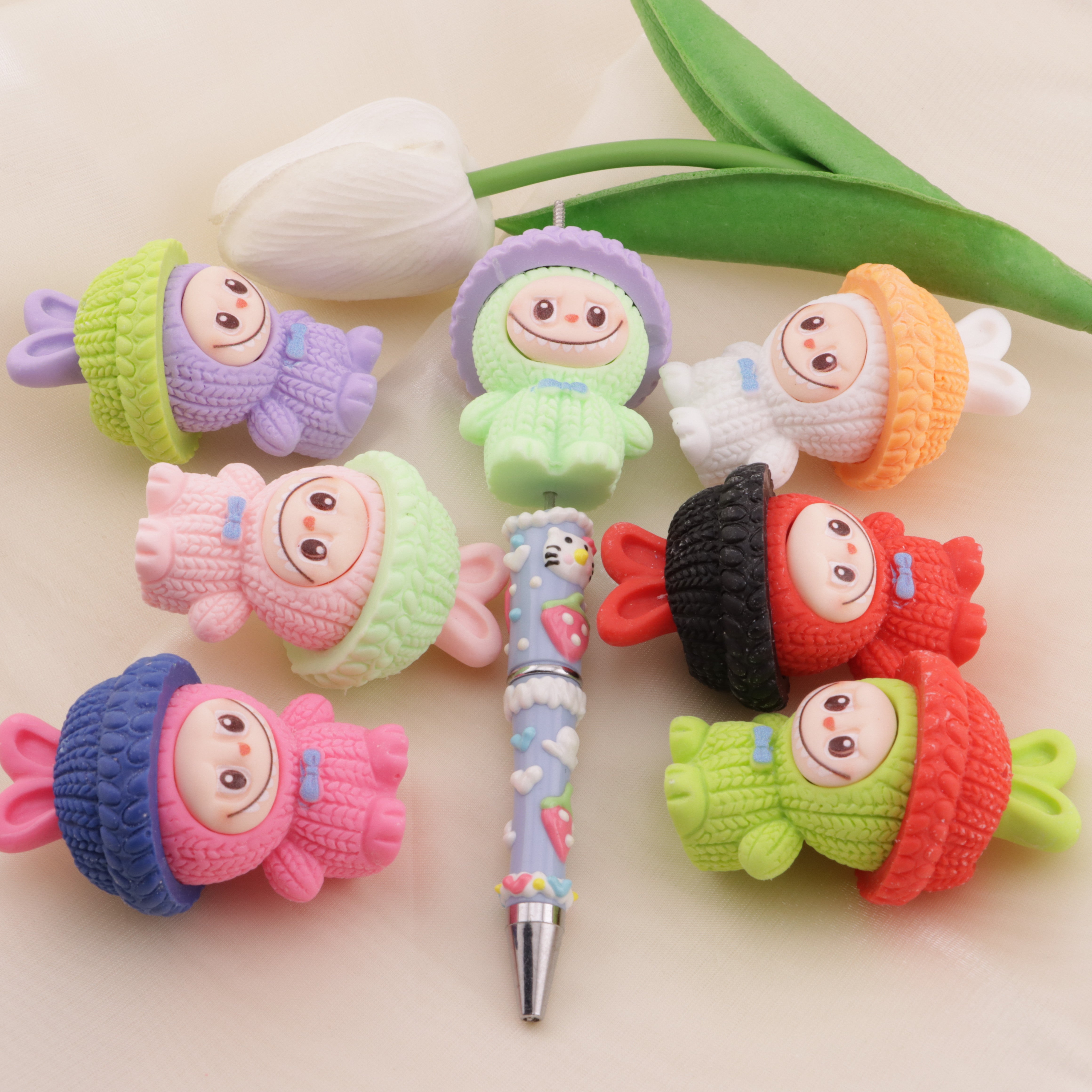 FS6403- 56mm Woolen Hat, Labubu, Resin Beads Zoe's DIY Shop