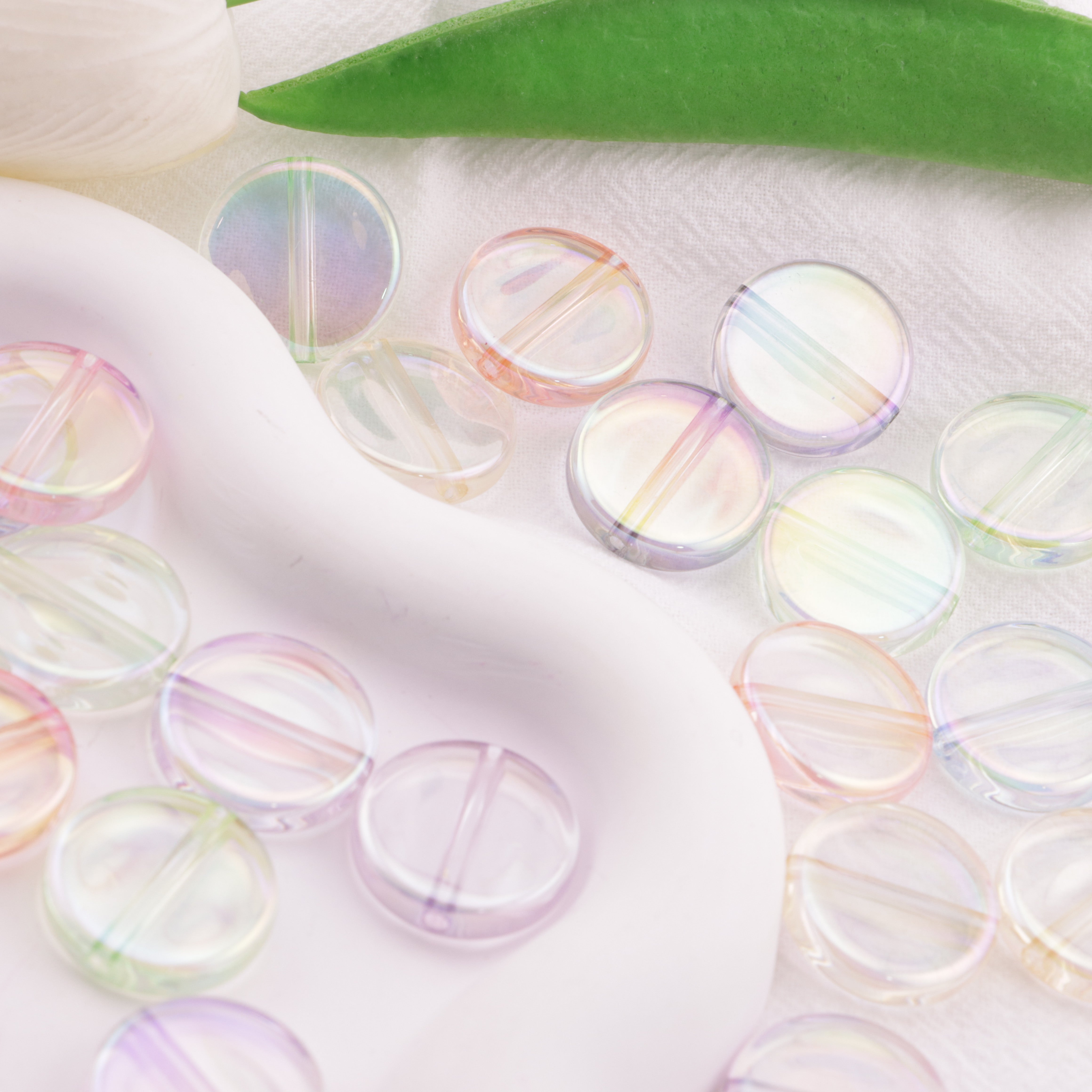FS6407- 20Mm Clear Uv Round Plate Beads Colored - Plated Transparent Round Plate Beads Zoe's DIY Shop