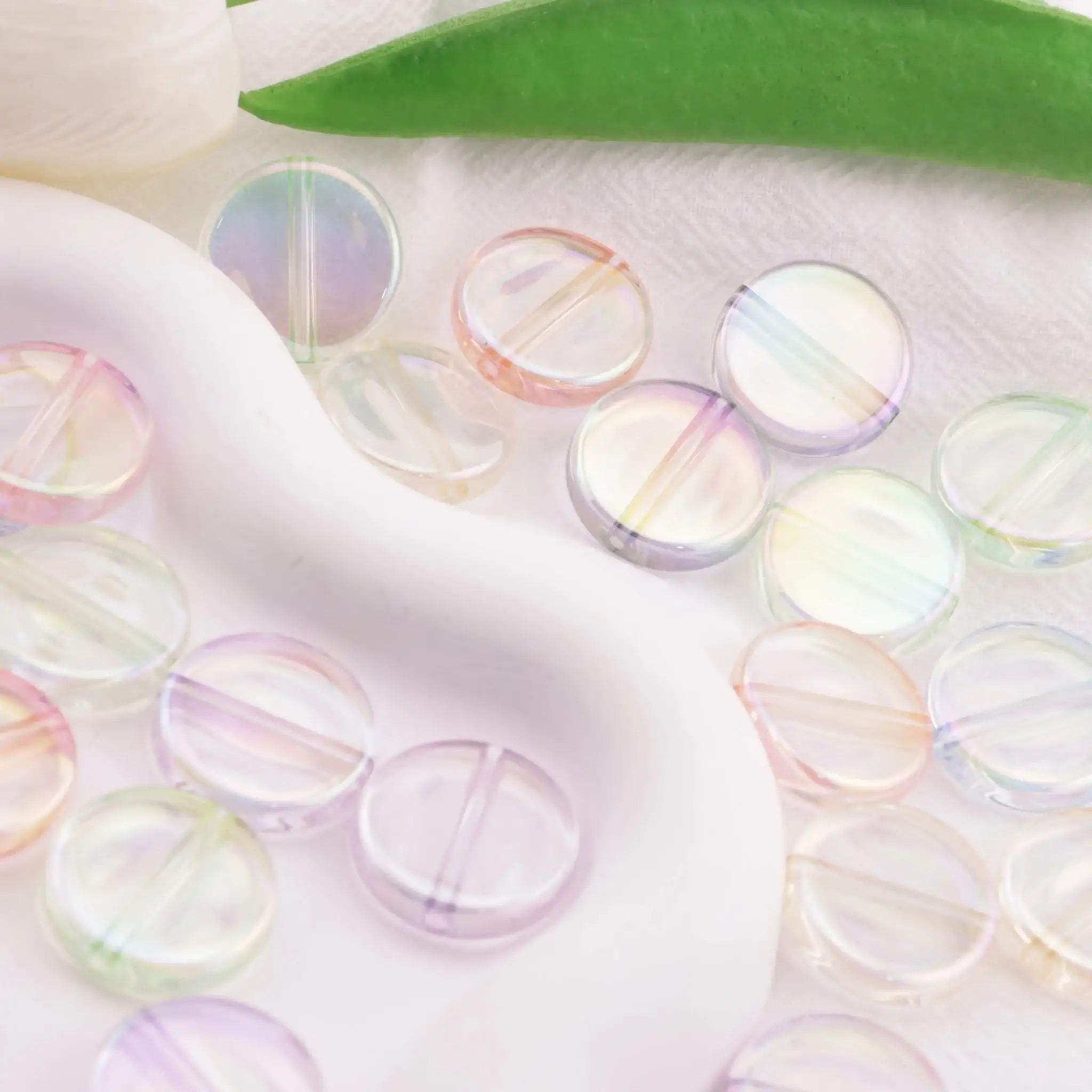FS6407-20Mm Clear Uv Round Plate Beads Colored - Plated Transparent Round Plate Beads -Zoe DIY Wholesale