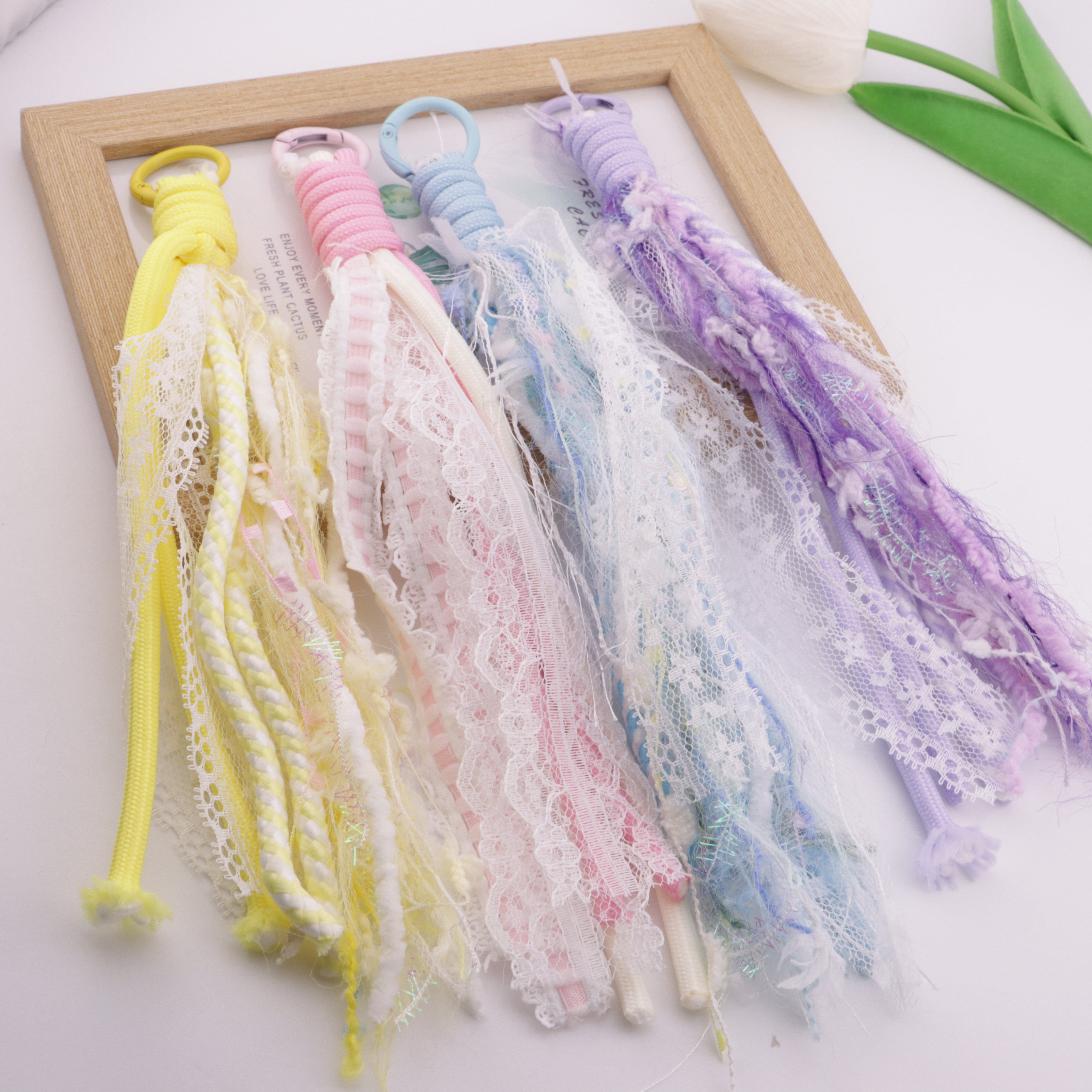 FS6408- A Lace Rope Braided Keychain A Lace Rope Braided Keychain Pendant Zoe's DIY Shop