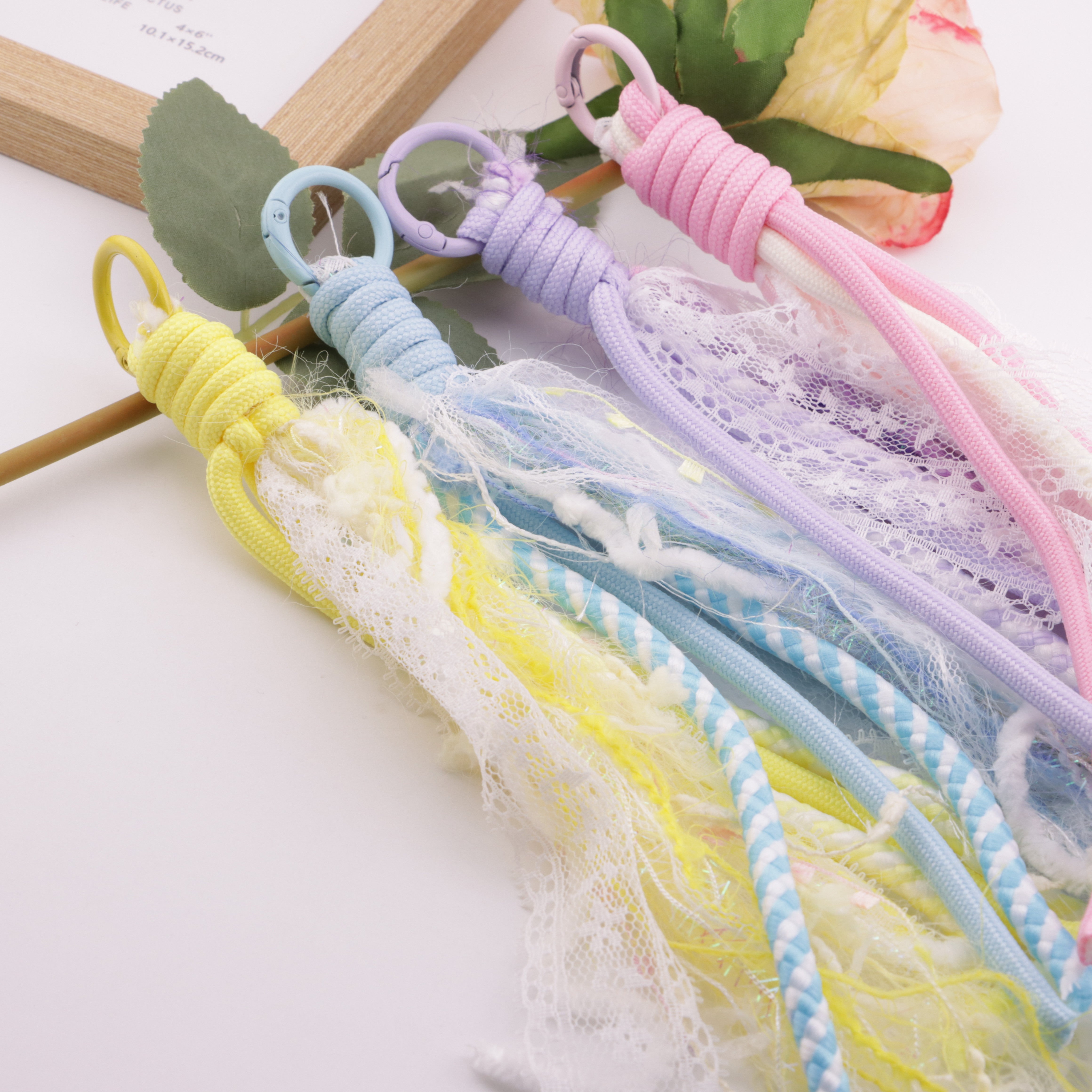FS6408- A Lace Rope Braided Keychain A Lace Rope Braided Keychain Pendant Zoe's DIY Shop