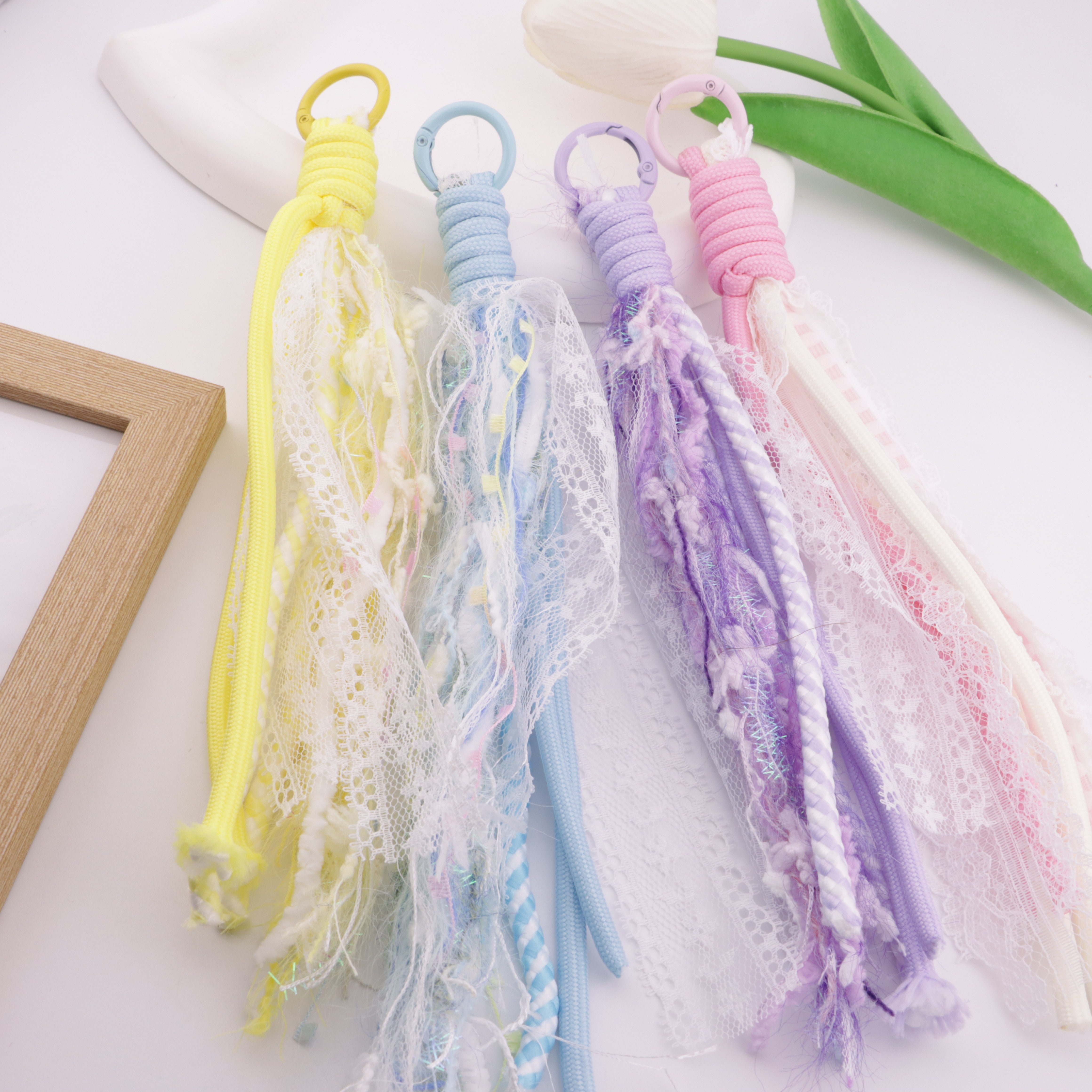 FS6408- A Lace Rope Braided Keychain A Lace Rope Braided Keychain Pendant Zoe's DIY Shop