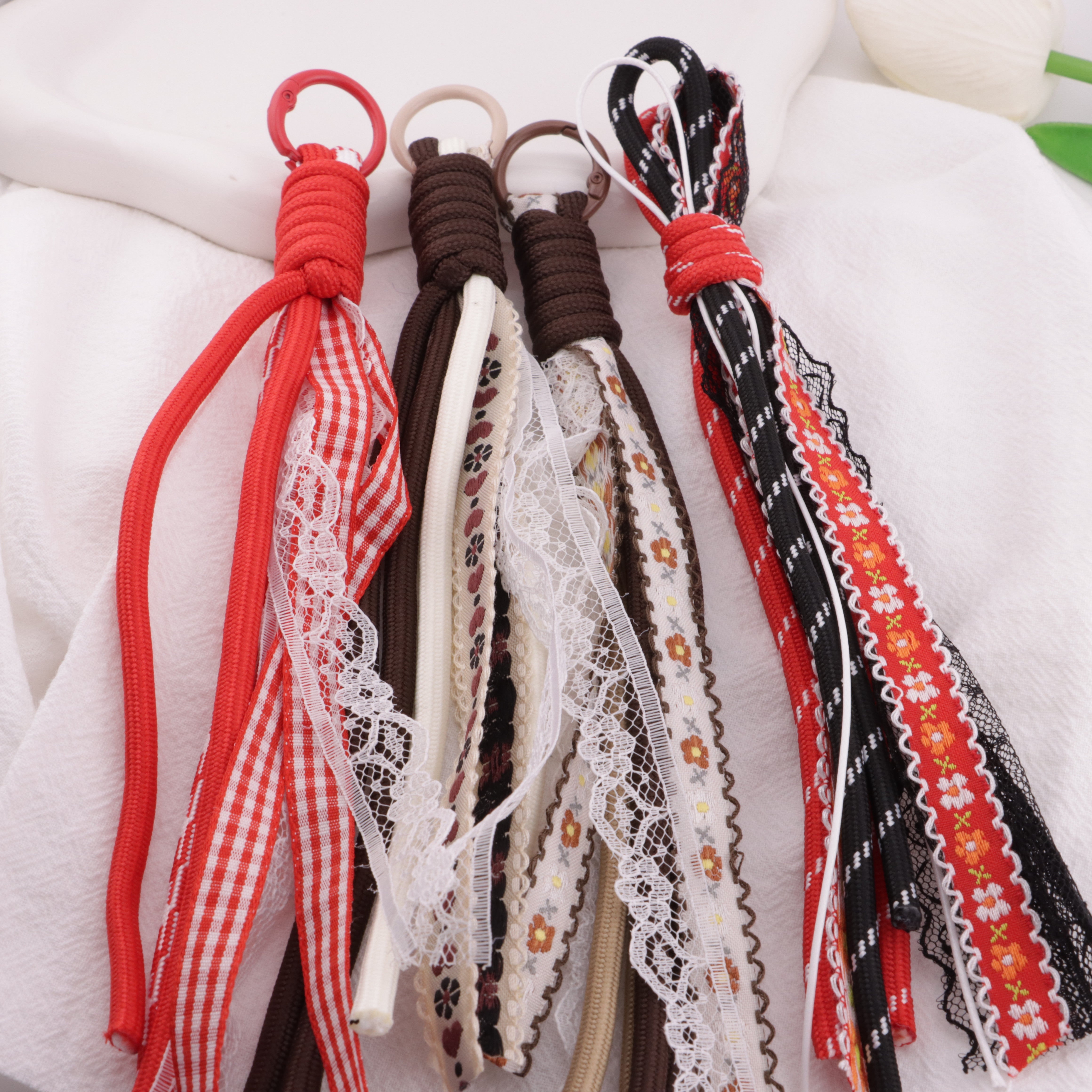 FS6409- B Lace Rope Braided Keychain B Lace Rope Braided Keychain Pendant Zoe's DIY Shop