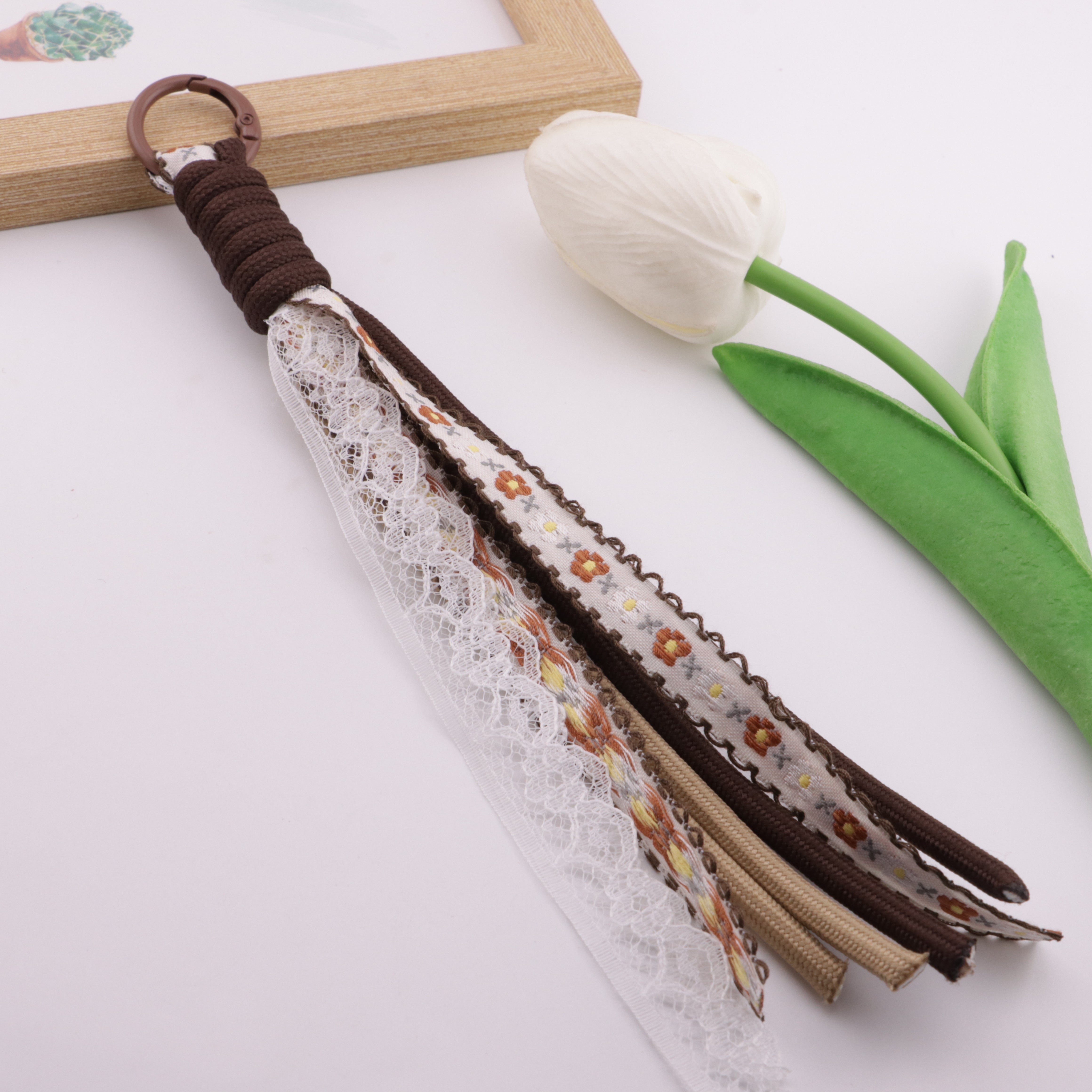 FS6409- B Lace Rope Braided Keychain B Lace Rope Braided Keychain Pendant Zoe's DIY Shop