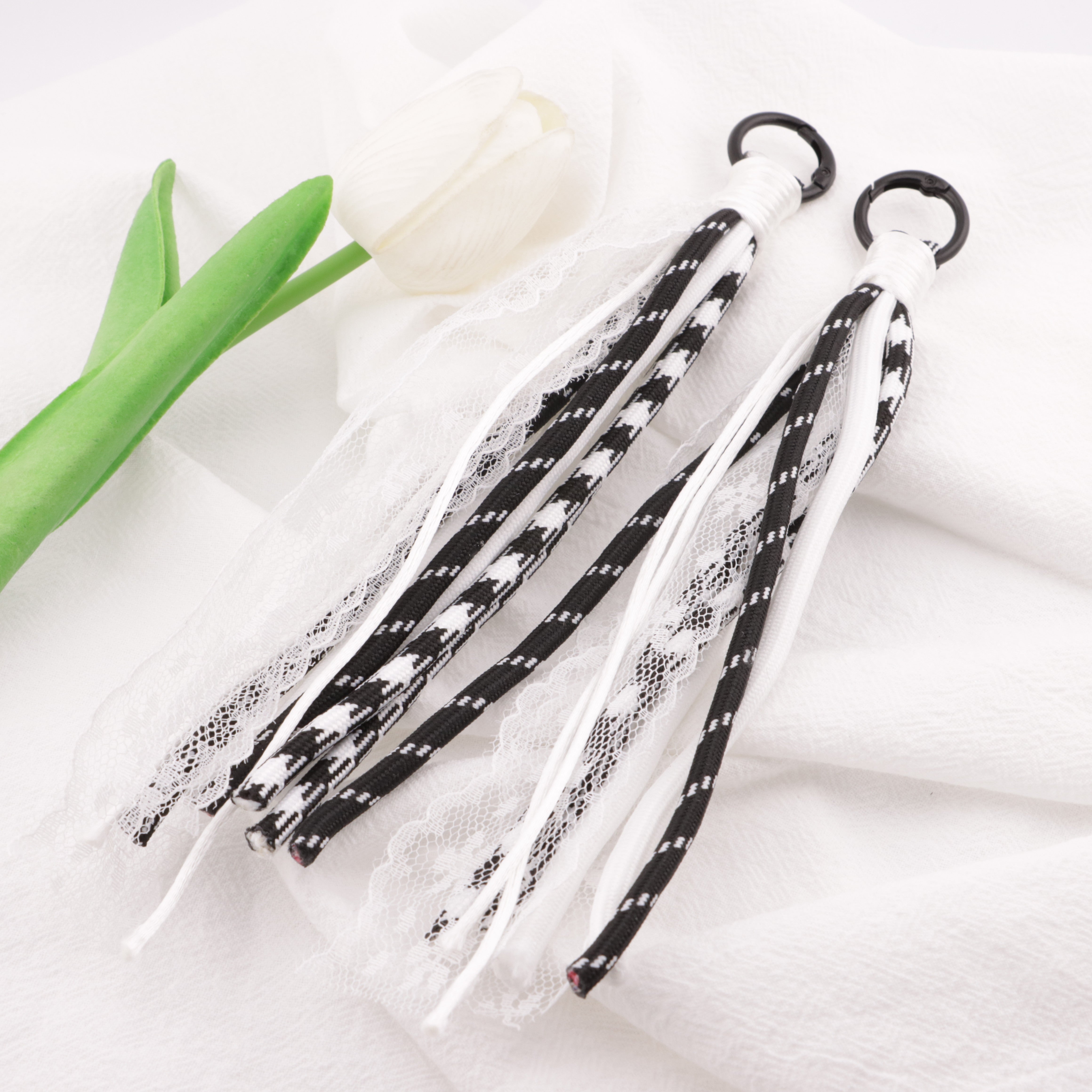 FS6410- C Lace Rope Braided Keychain C Lace Rope Braided Keychain Pendant Zoe's DIY Shop