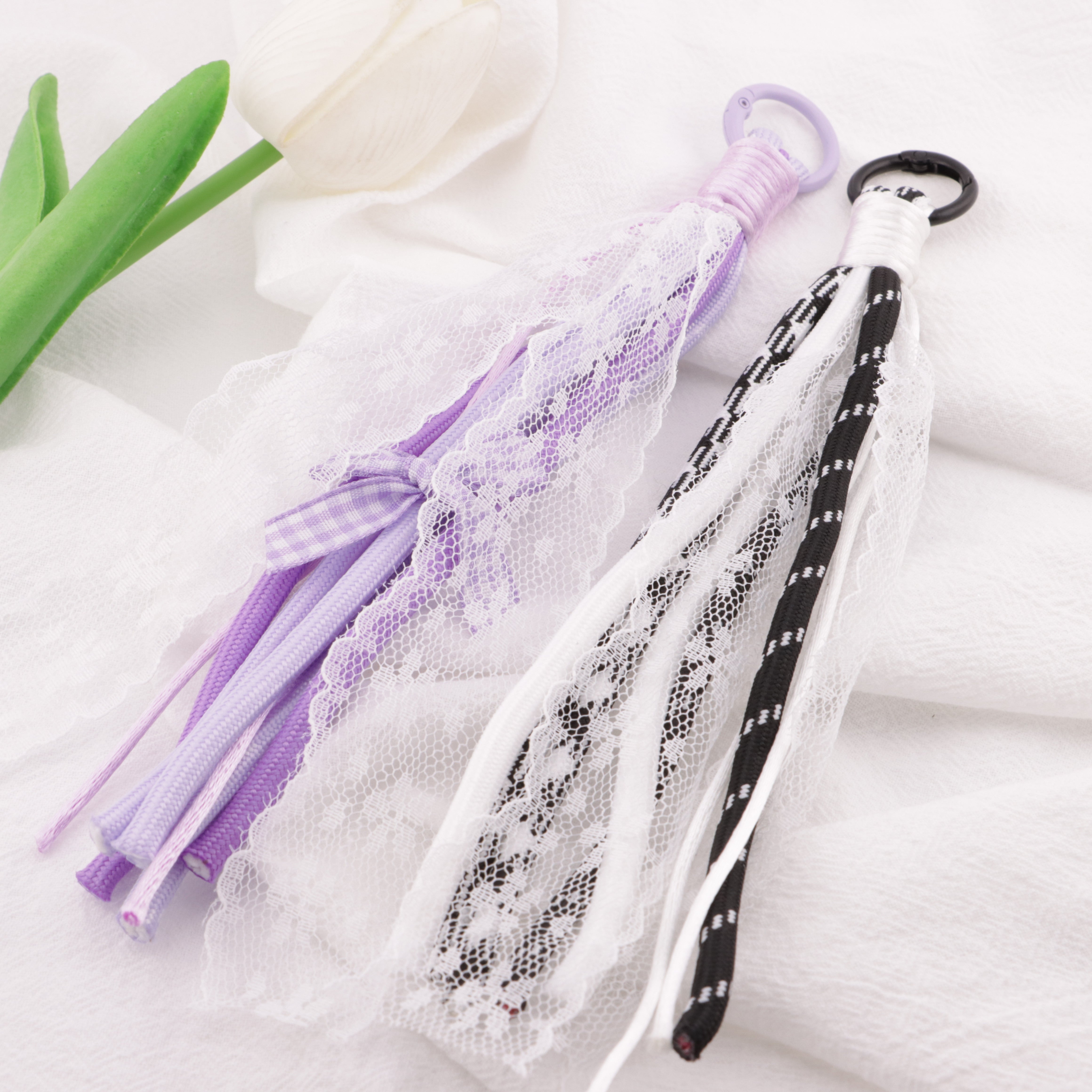 FS6410- C Lace Rope Braided Keychain C Lace Rope Braided Keychain Pendant Zoe's DIY Shop