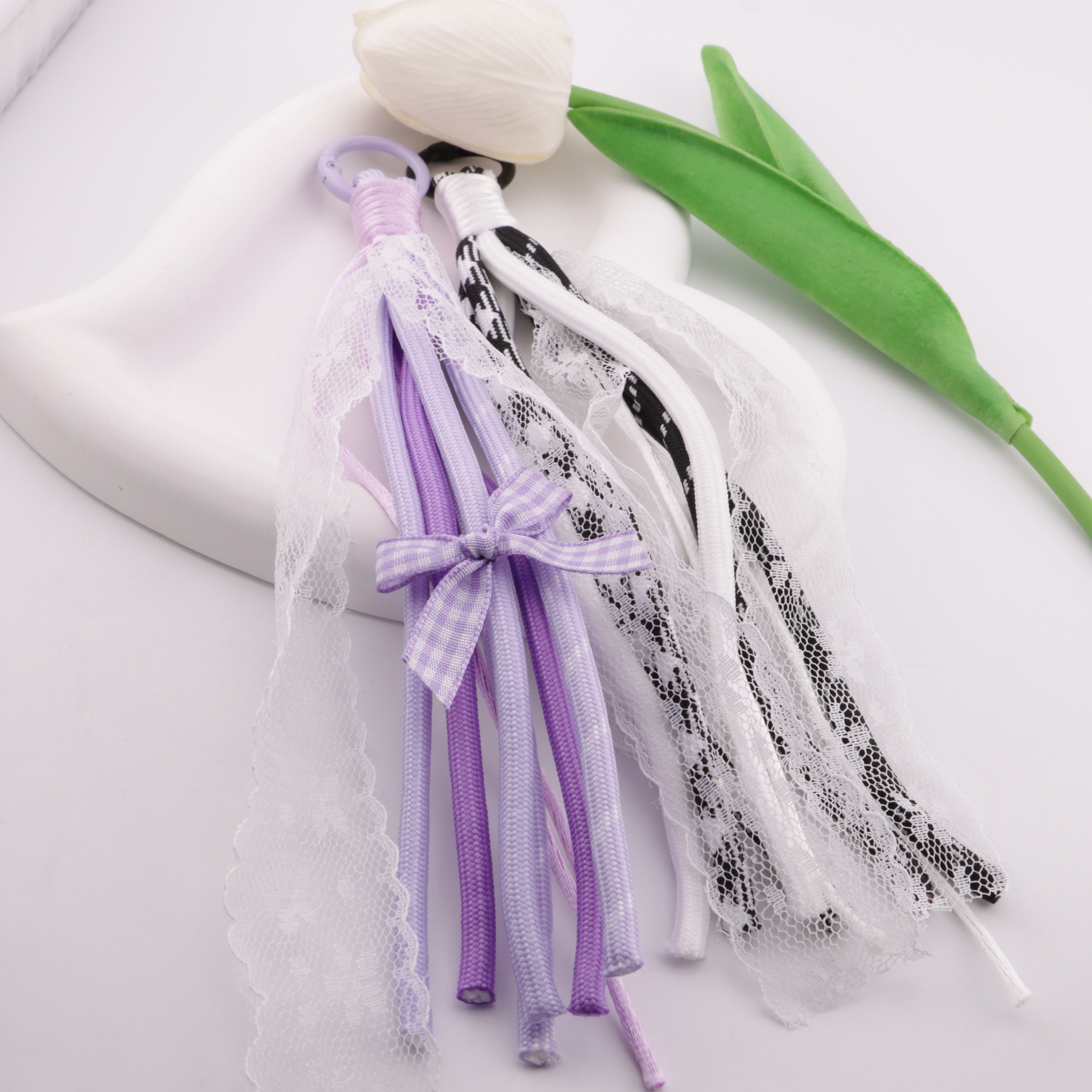 FS6410- C Lace Rope Braided Keychain C Lace Rope Braided Keychain Pendant Zoe's DIY Shop