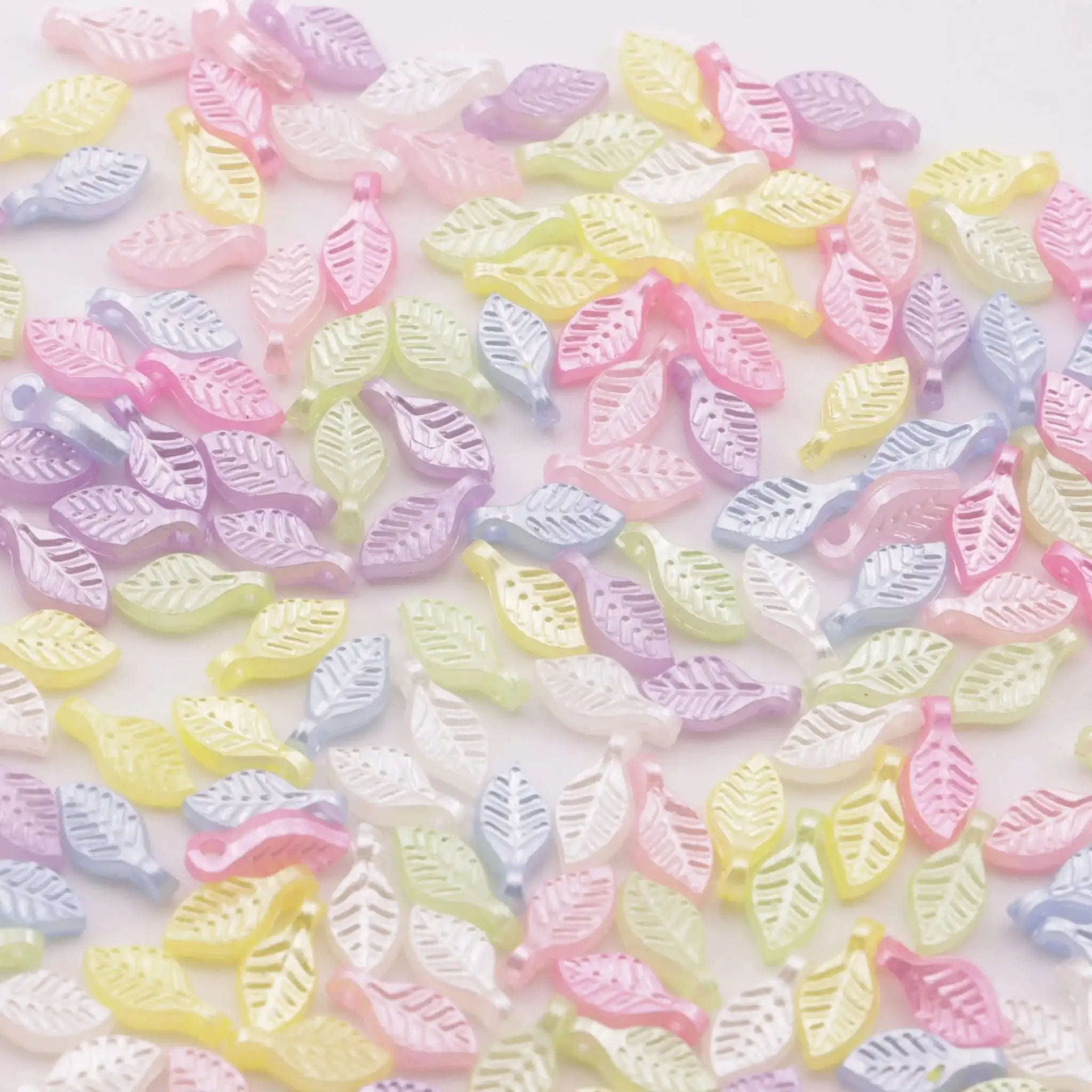 FS6458-Approximately 5×10mm Imitation Pearl Leaf Hanging Hole -Zoe DIY Wholesale
