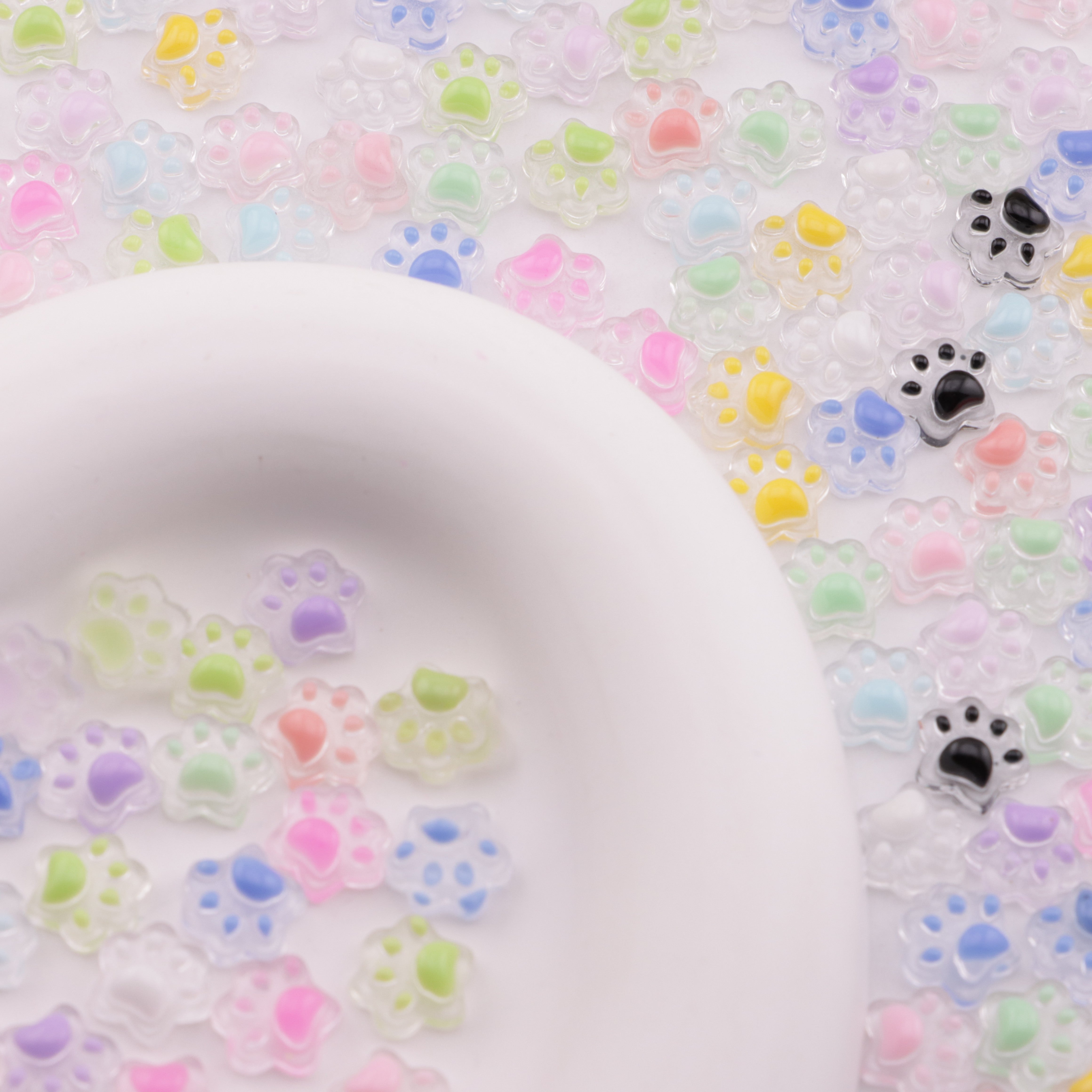 FS6459- About 10mm Two-Color Luminous Cat Claw Nail Art Stickers Zoe's DIY Shop