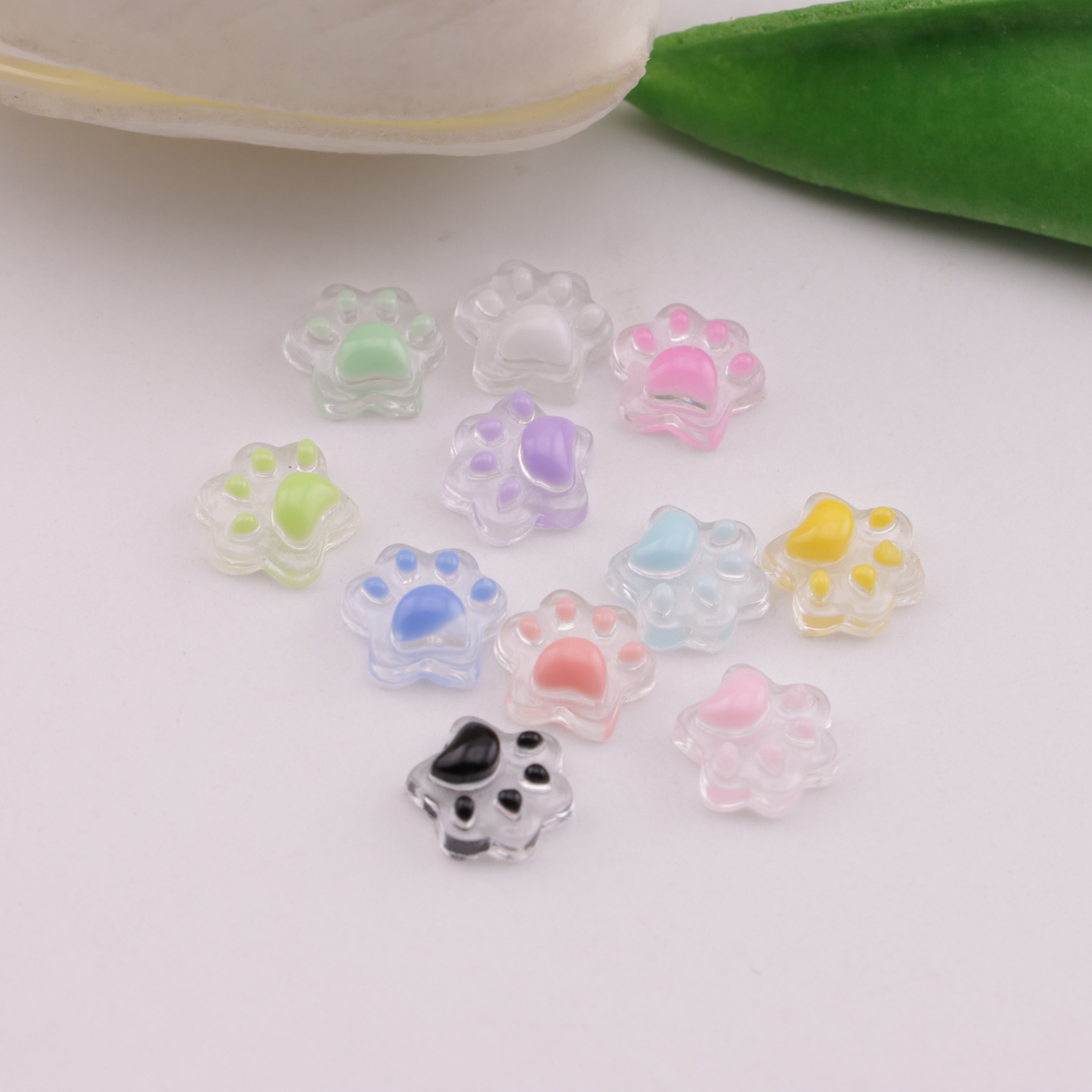 FS6459- About 10mm Two-Color Luminous Cat Claw Nail Art Stickers Zoe's DIY Shop