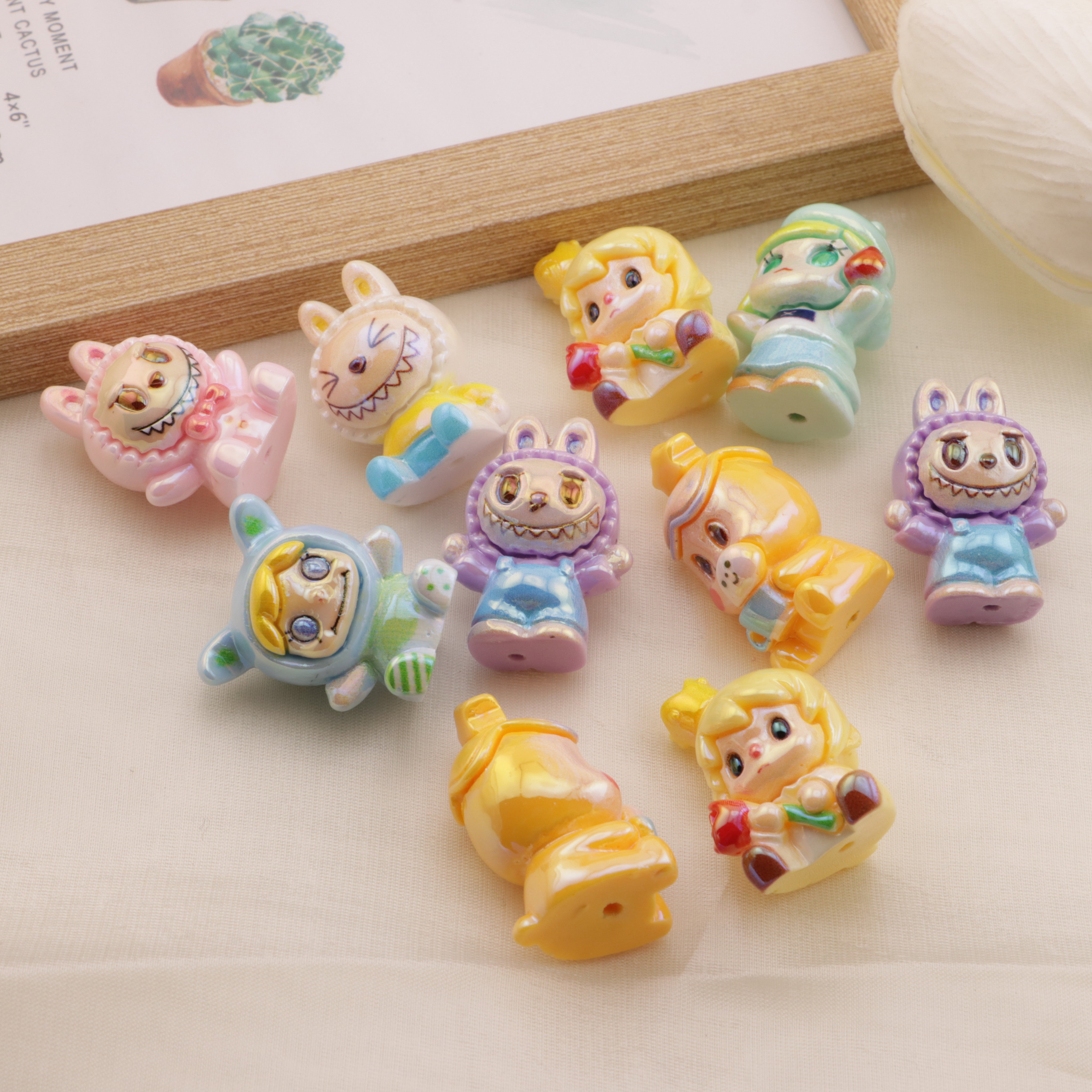 FS6461- Approximately 30×22Mm Pop Mart Three-Dimensional UV Resin Beads Zoe's DIY Shop