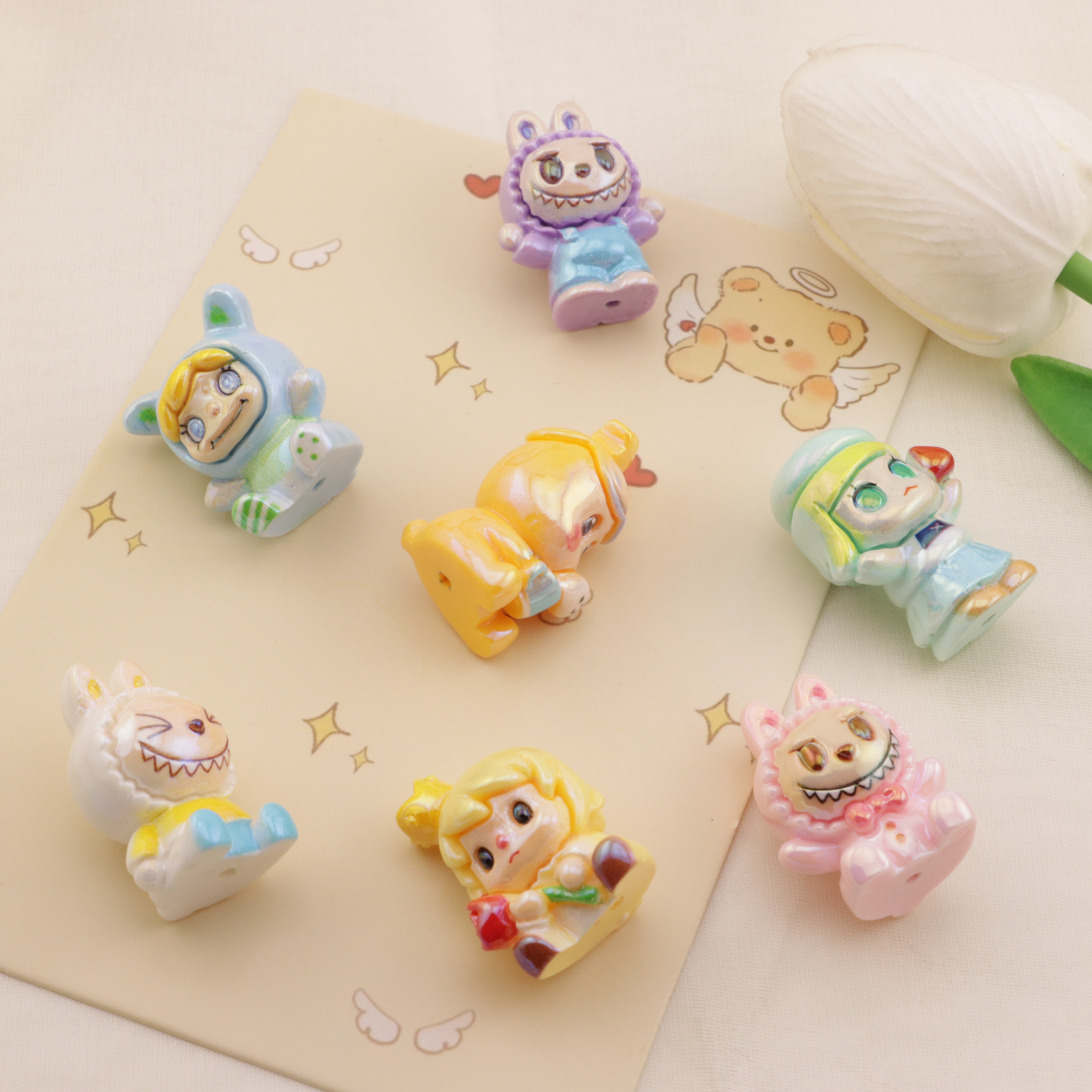 FS6461- Approximately 30×22Mm Pop Mart Three-Dimensional UV Resin Beads Zoe's DIY Shop