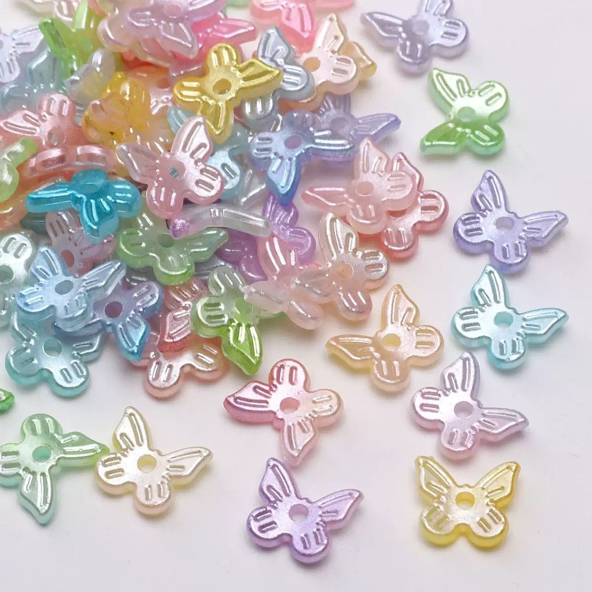 FS6471- Approximately 10×11mm Pearl Looking Butterfly With Hole Acrylic Beads Zoe's DIY Shop