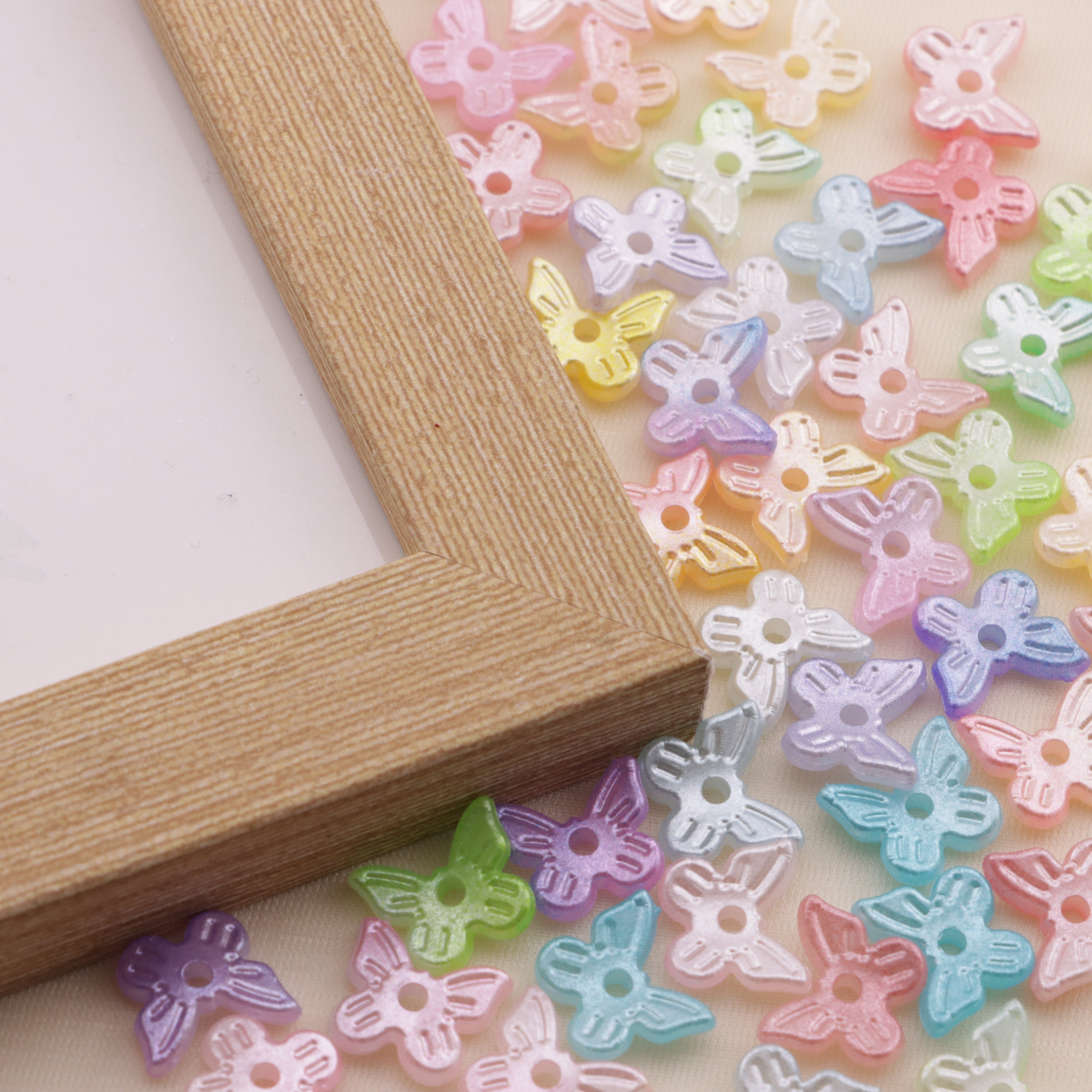FS6471- Approximately 10×11mm Pearl Looking Butterfly With Hole Acrylic Beads Zoe's DIY Shop